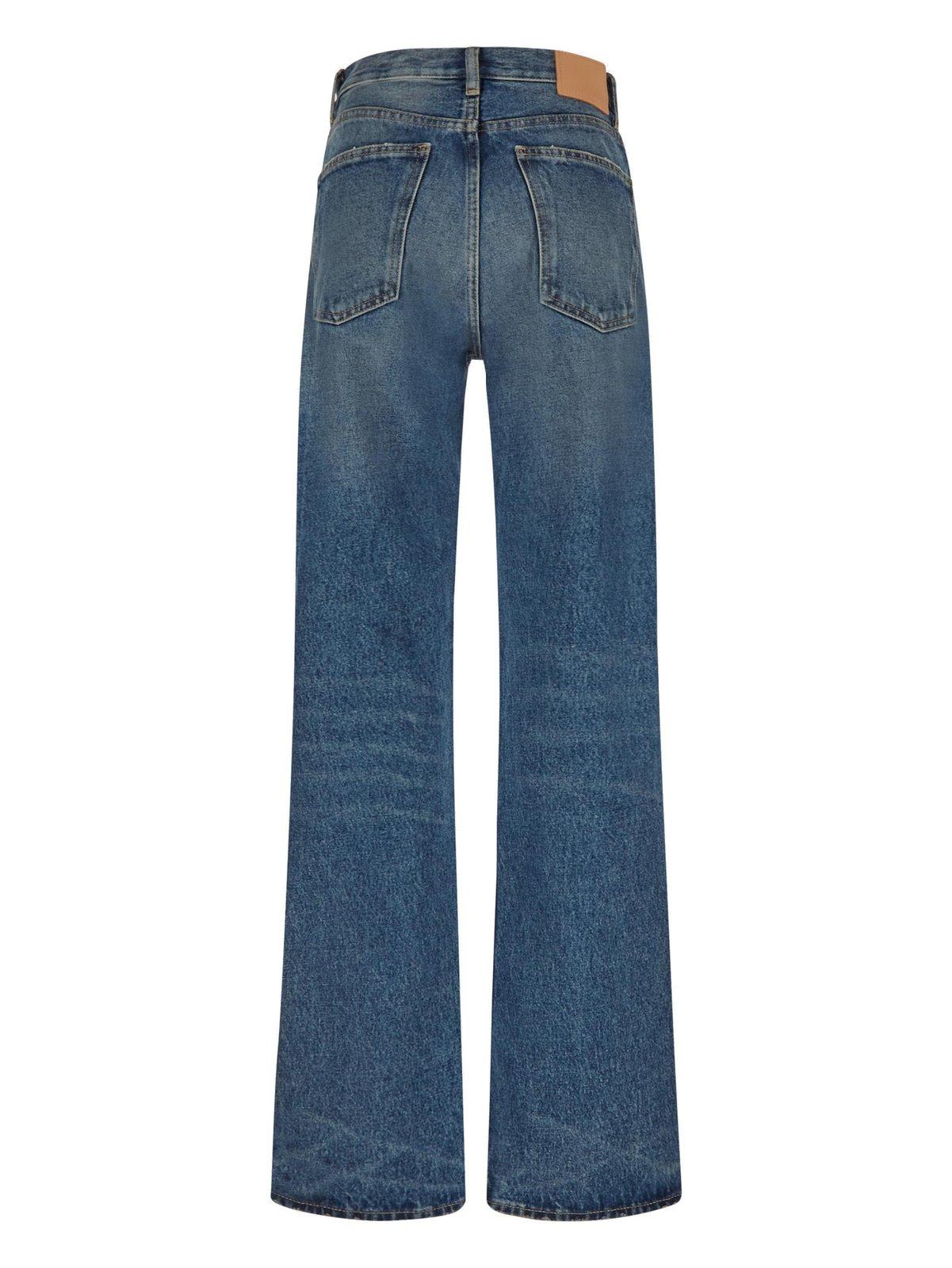 Shop Acne Studios Distressed Midrise Jeans In Blue