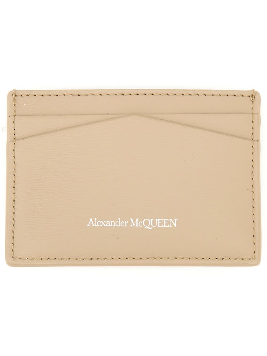 Shop Alexander Mcqueen Leather Card Holder In White