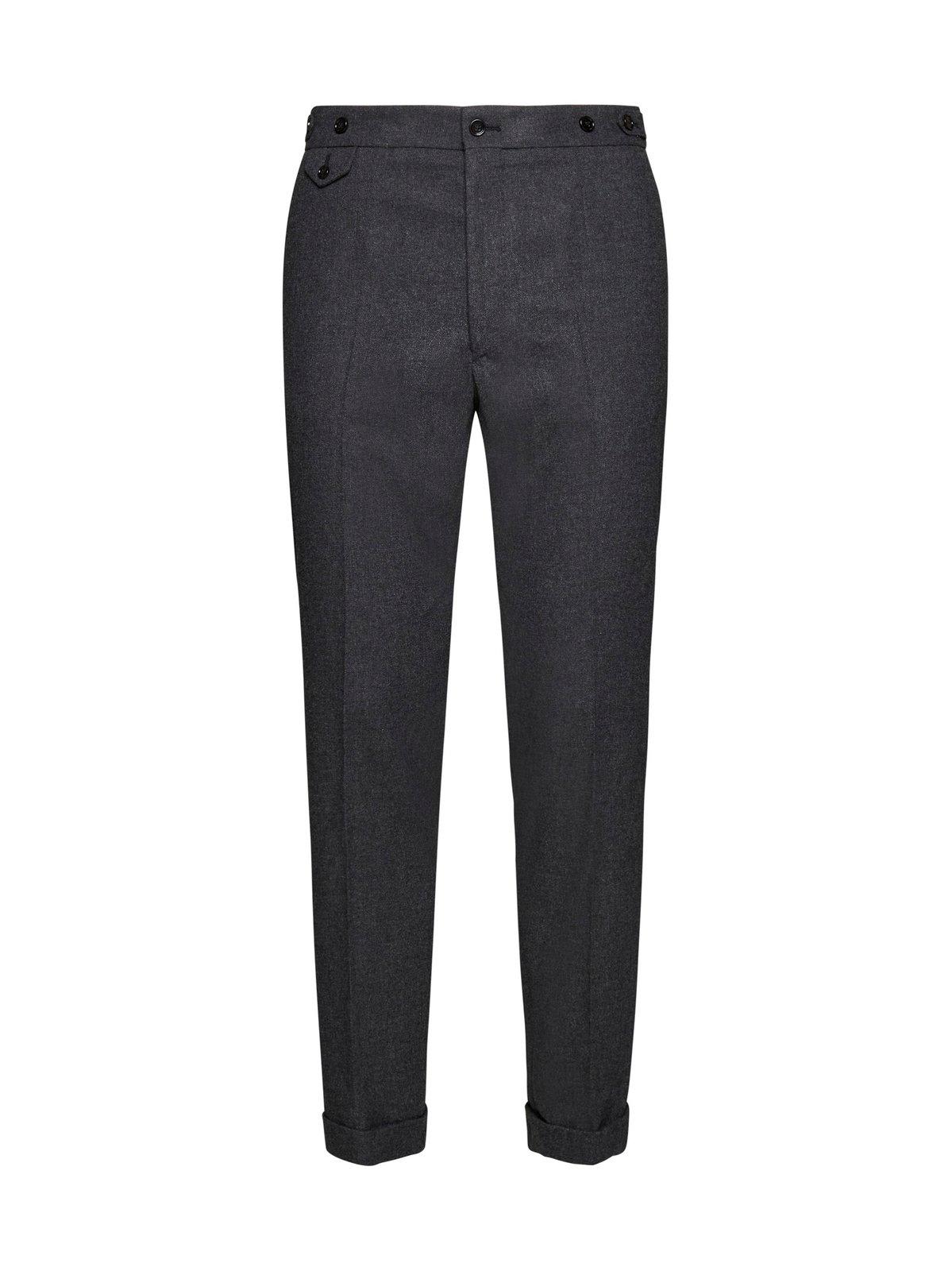 Shop Dolce & Gabbana Logo Patch Tailored Stretch Pants In Anthracite
