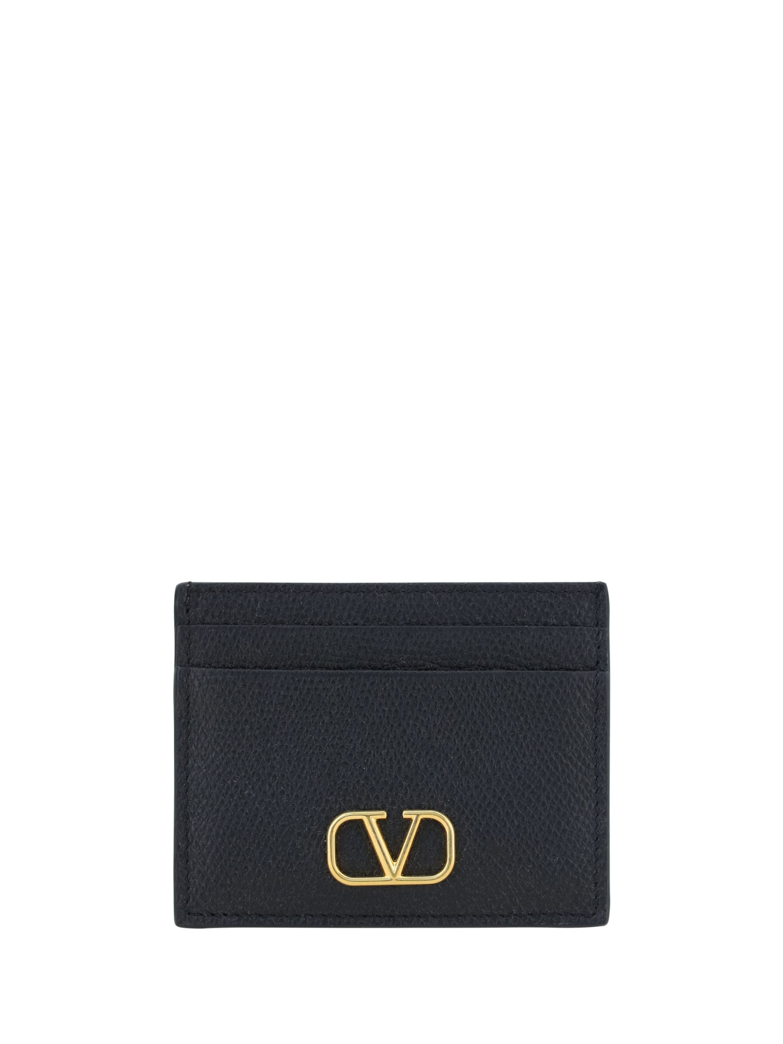 Shop Valentino Vlogo Card Holder In Black