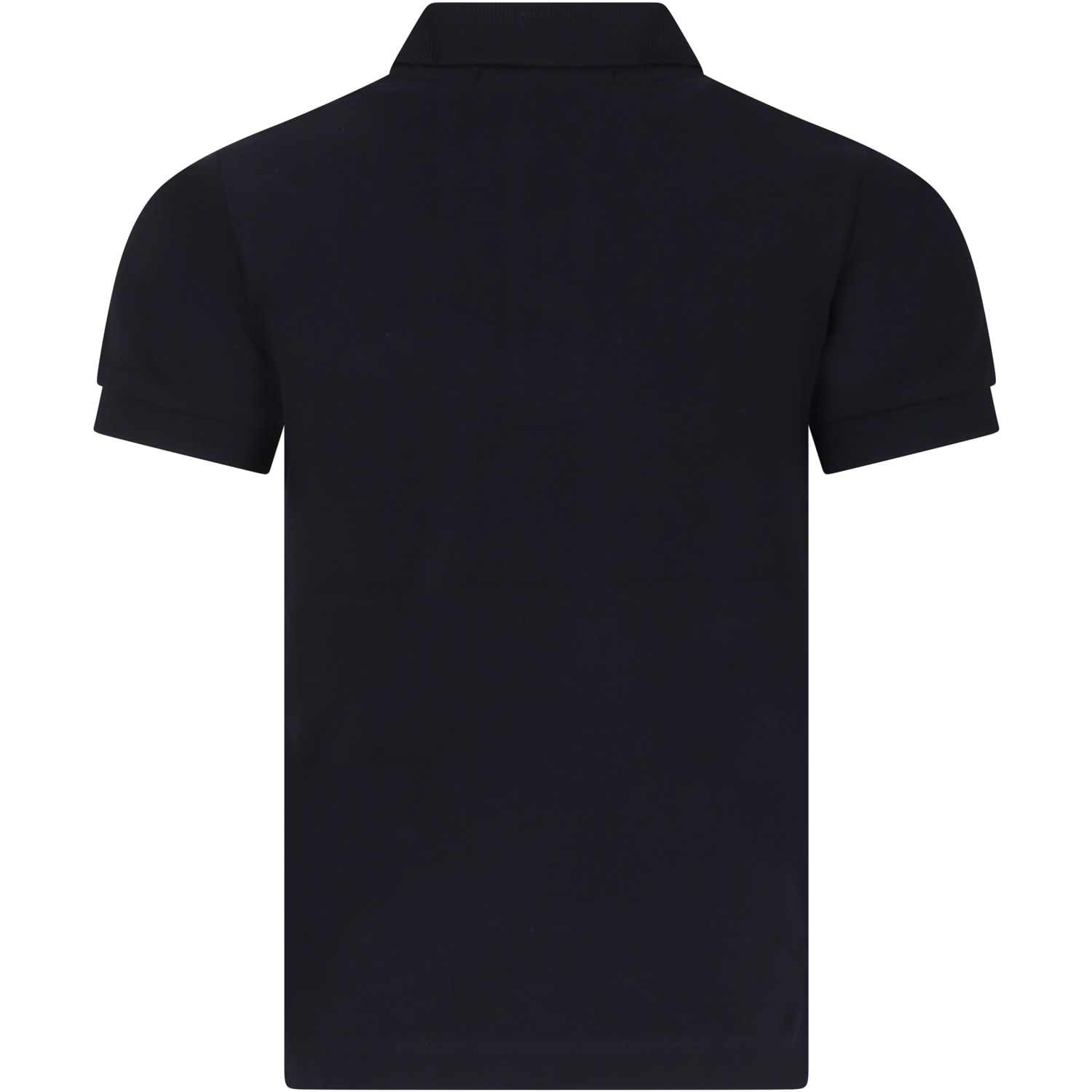 Shop Stone Island Junior Blue Polo Shirt For Boy With Logo In Navy Blue