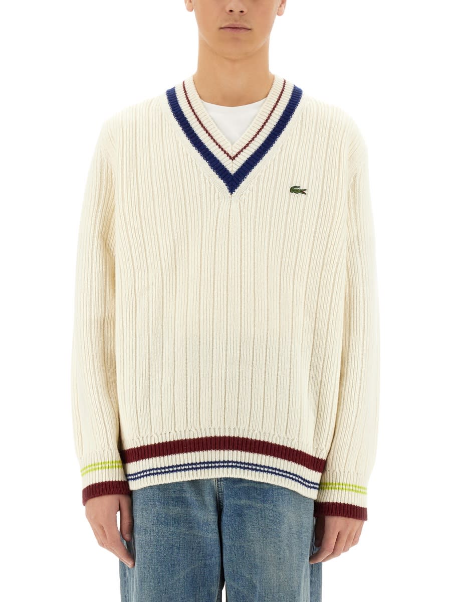 LACOSTE CARDED WOOL SWEATER 