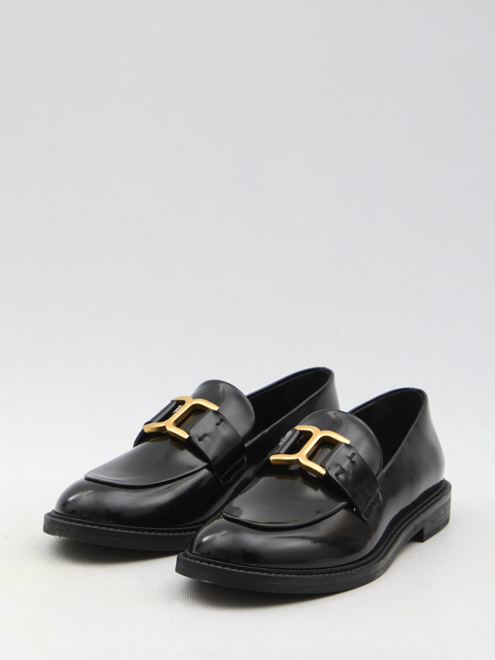 Chloé Marcie Black Brushed Calf Leather Loafer In Multi