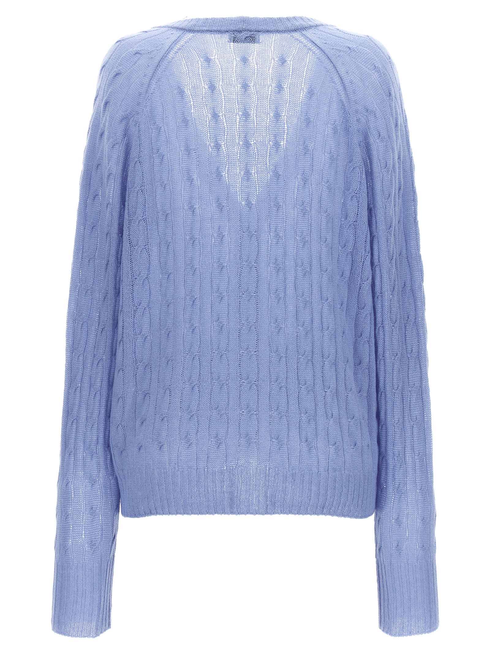 Shop Etro Braided Pattern Cardigan In Light Blue