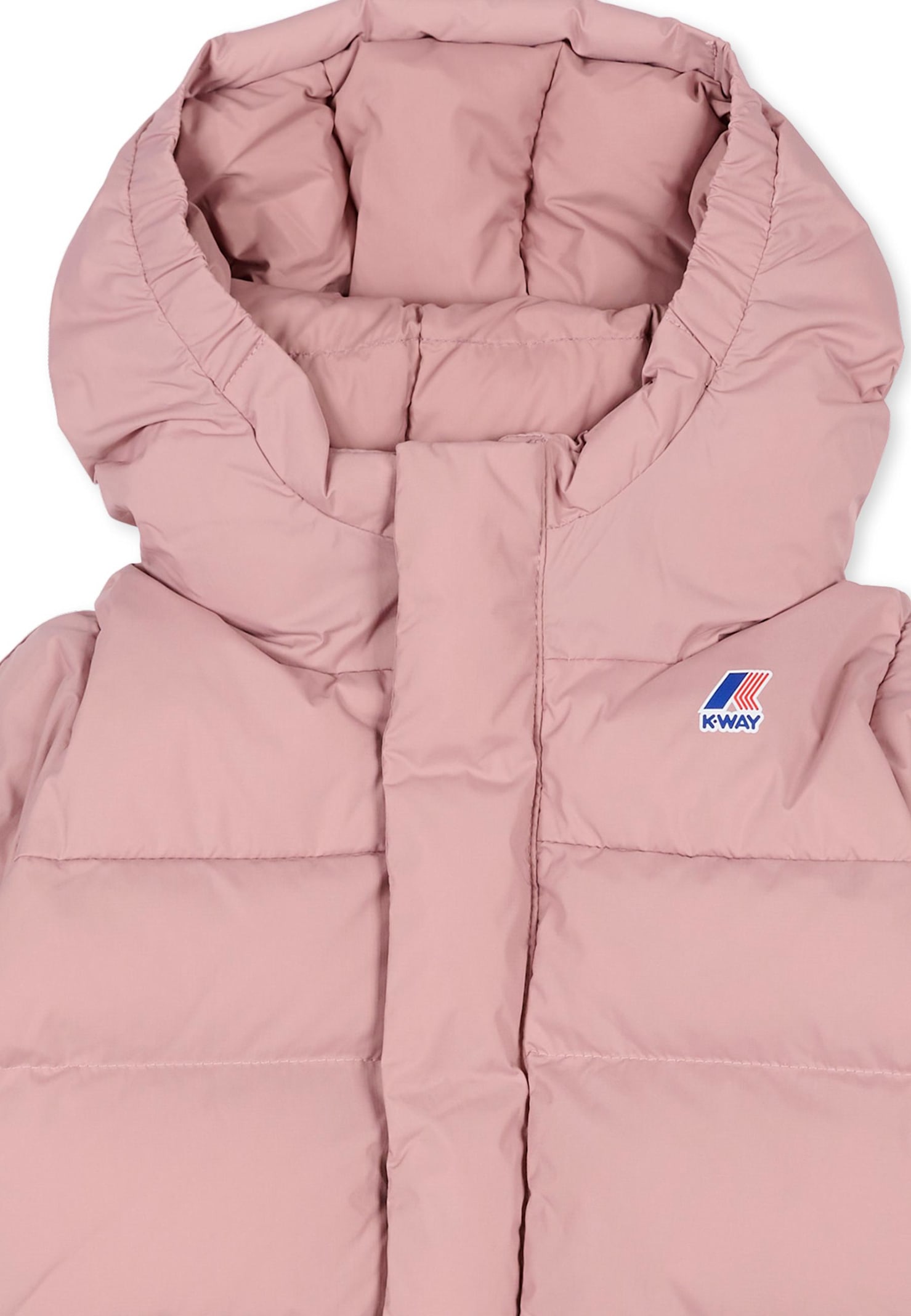 K-way Pink Down Jacket For Baby Girl In Pink