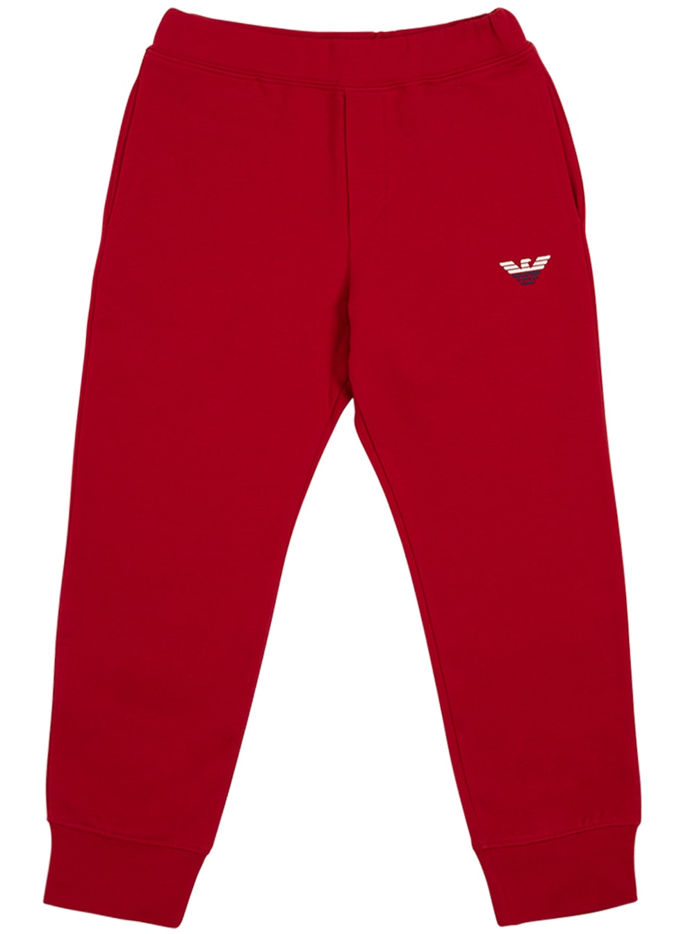 Emporio Armani Red Cotton Joggers With Logo