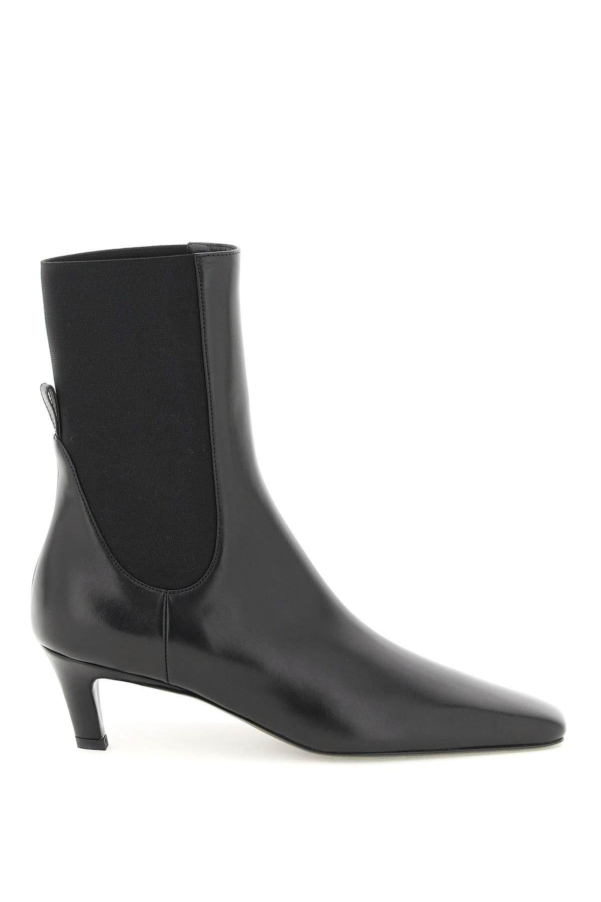 Totême Toteme Mid Heel Leather Boots In Black