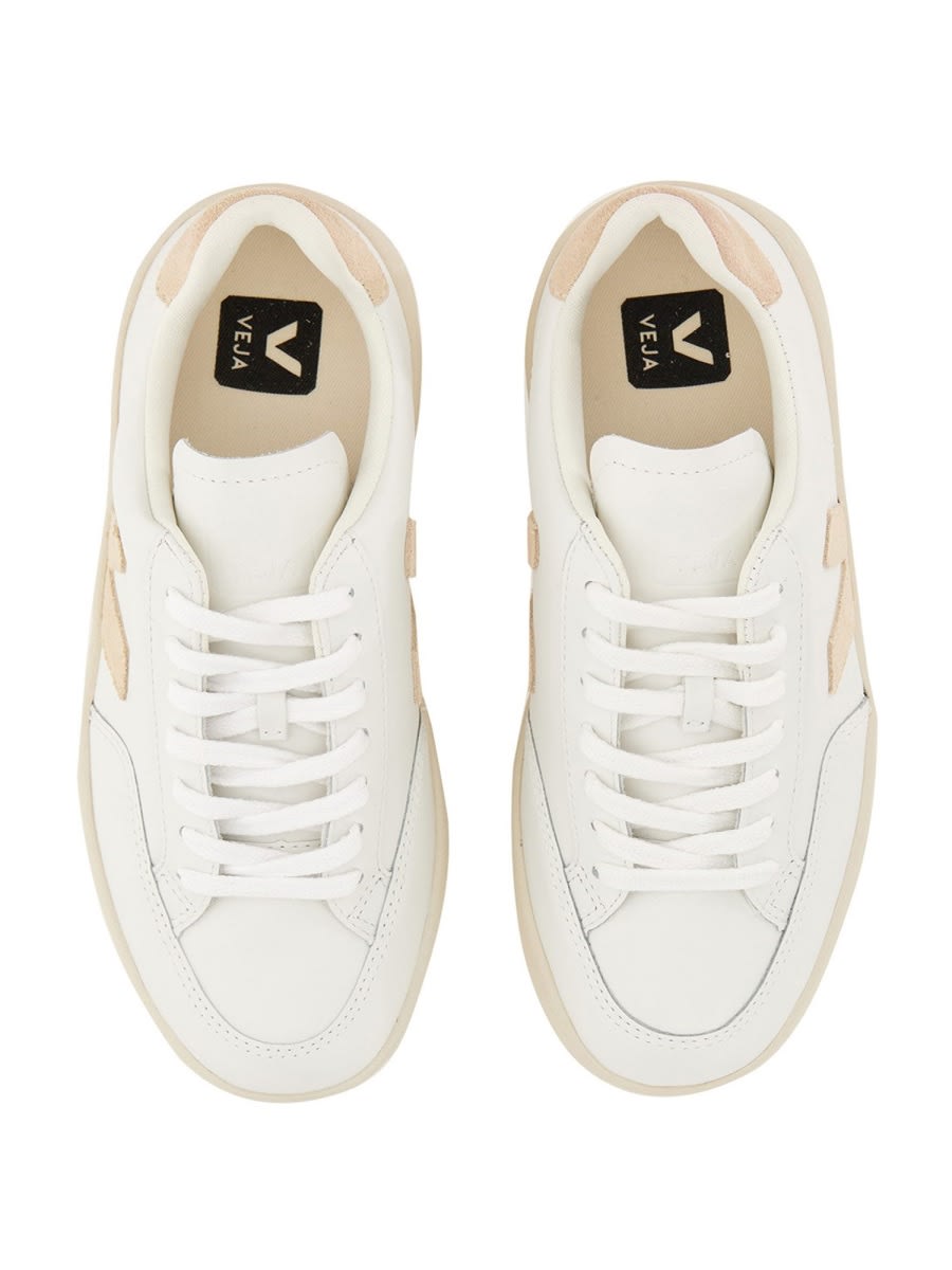 Veja V-12 Leather Sneakers In White