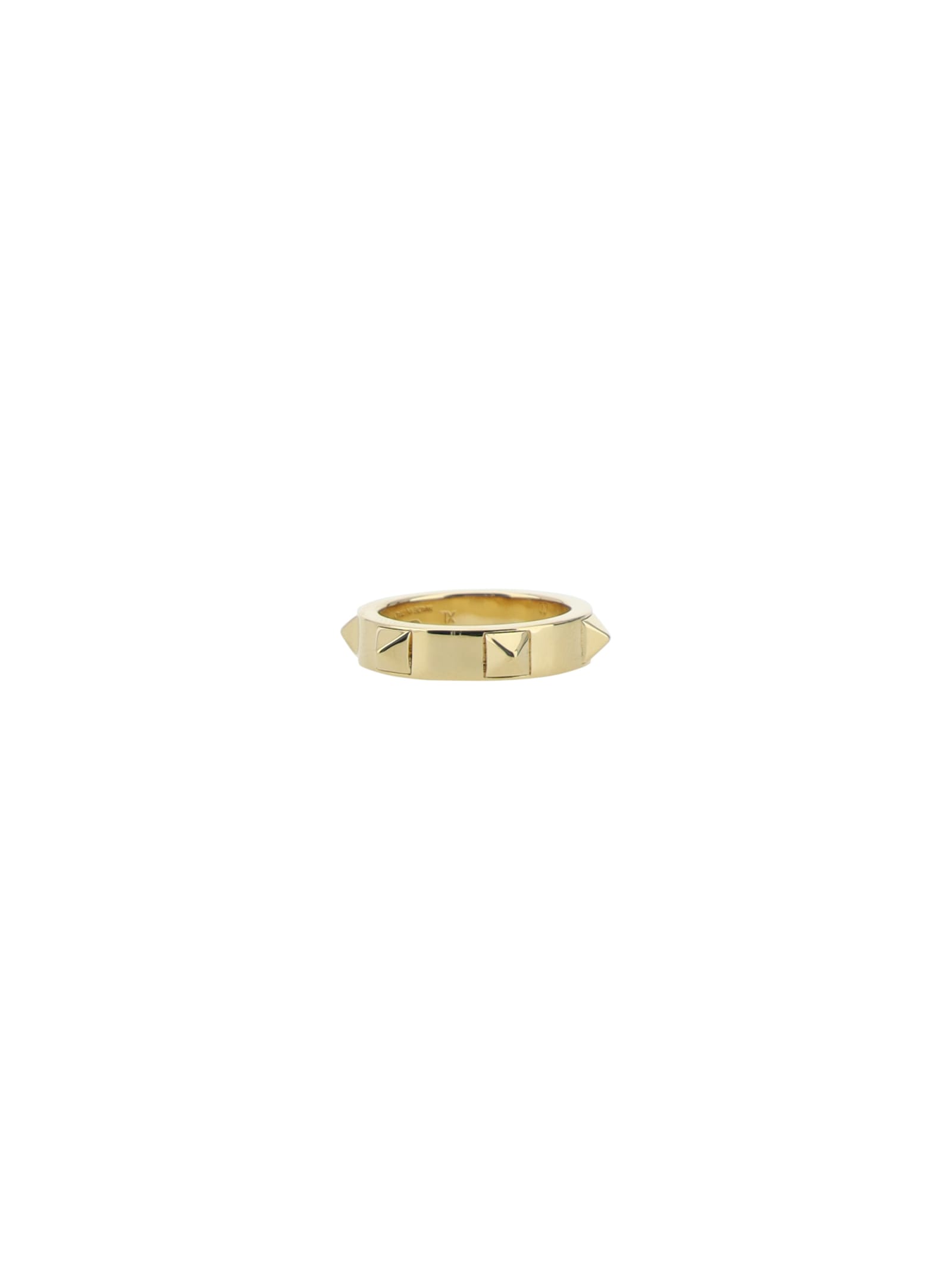 Shop Valentino Rockstud Ring In Oro 18