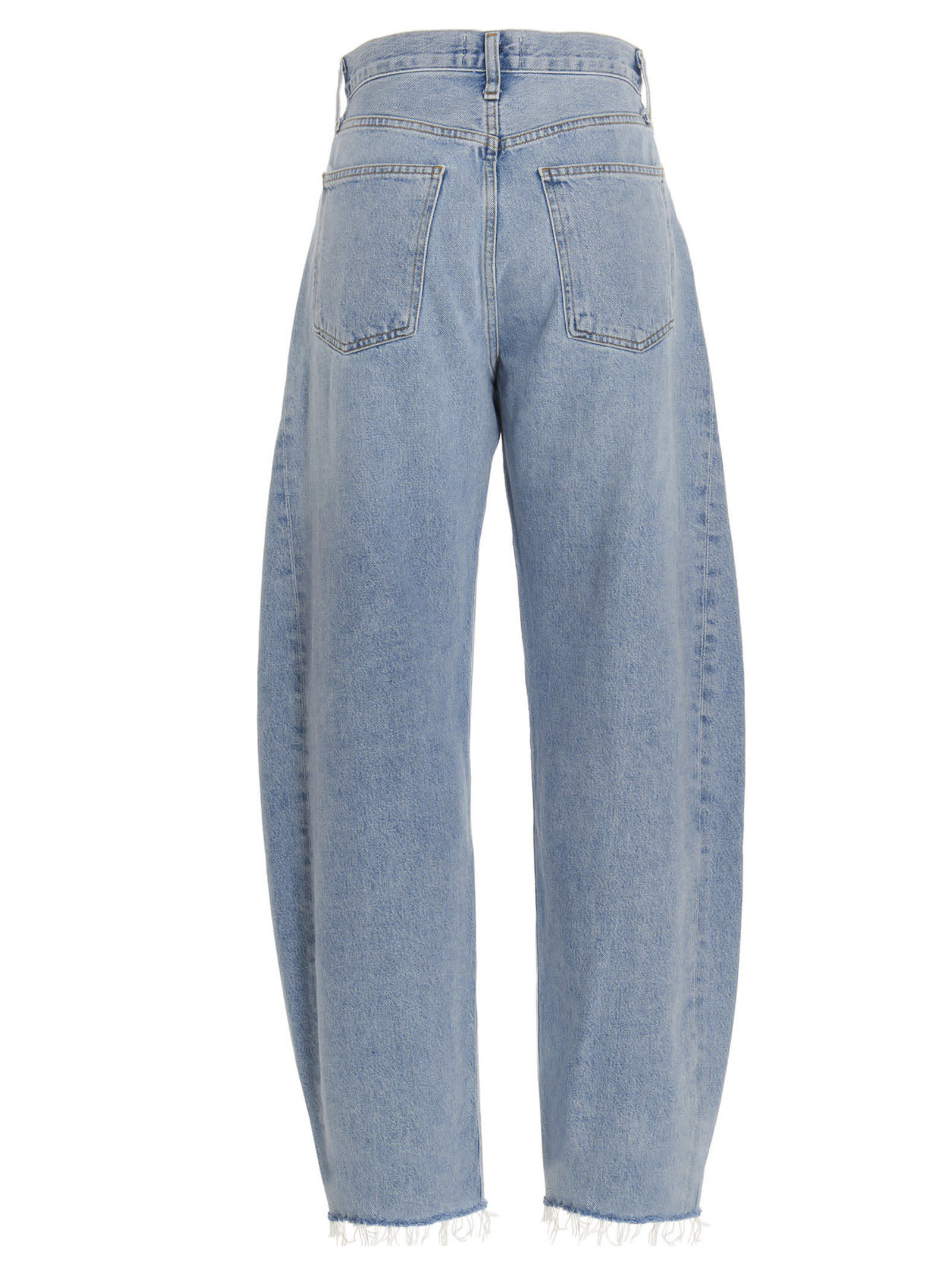 Shop Agolde Lune Pieced Jeans In Light Blue