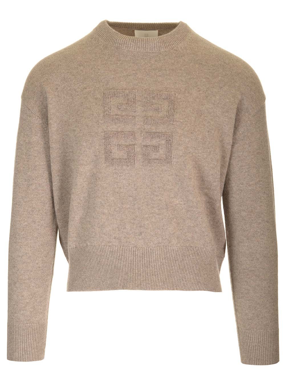 Shop Givenchy 4g Cashmere Sweater In Beige