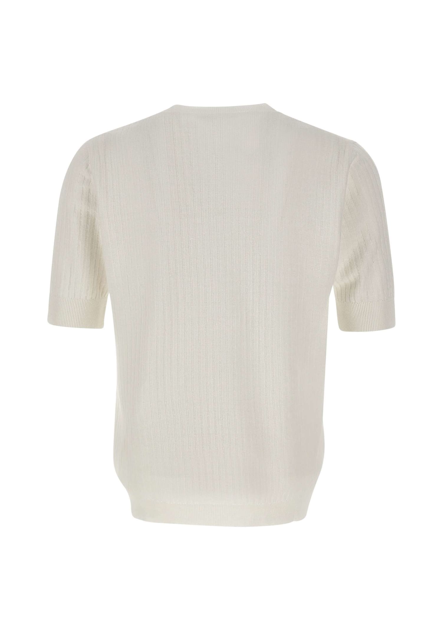 Shop Lardini Linen And Cotton T-shirt In White