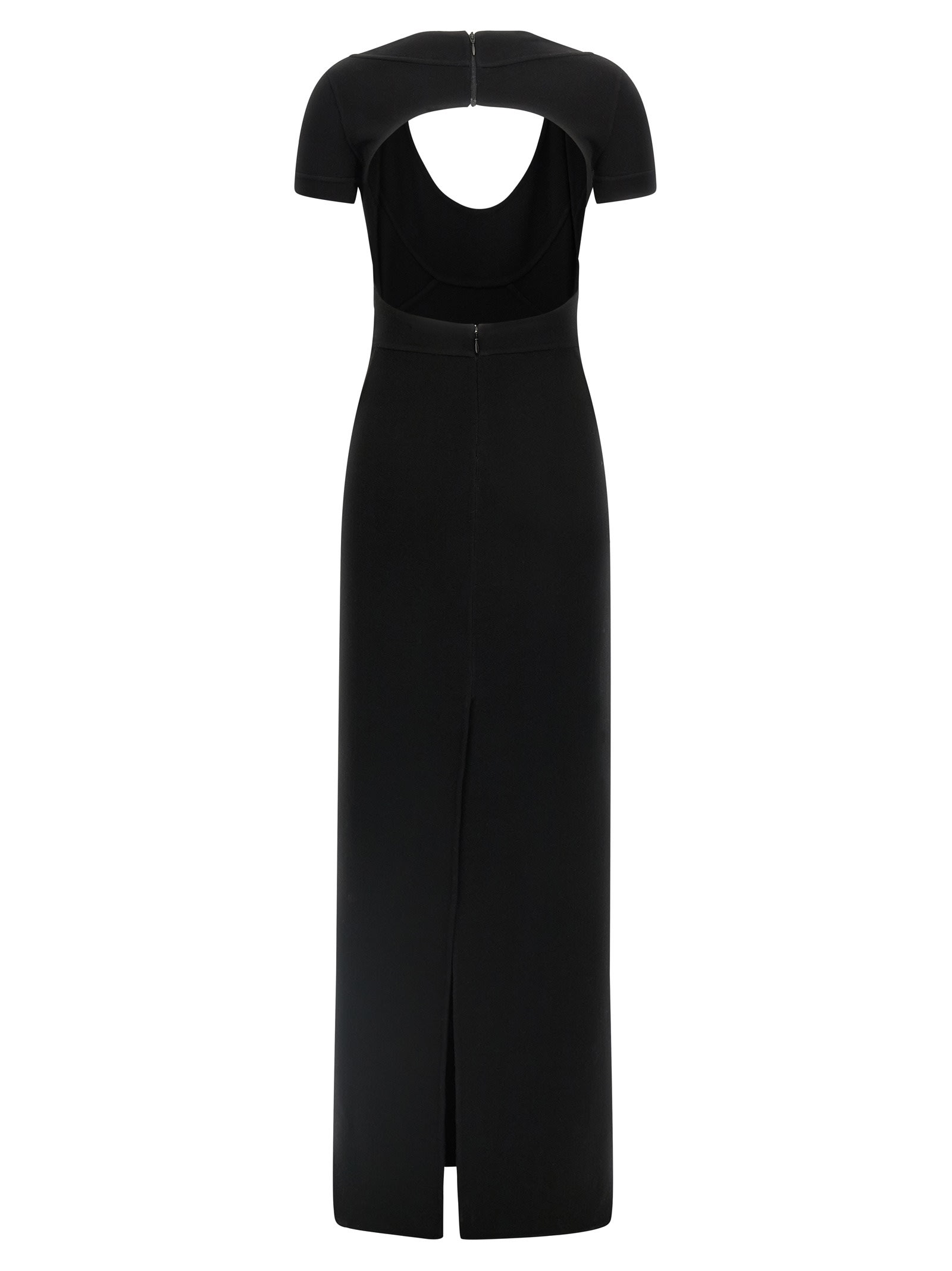 Dsquared2 Fitted Long Dress Round Neckline In Black