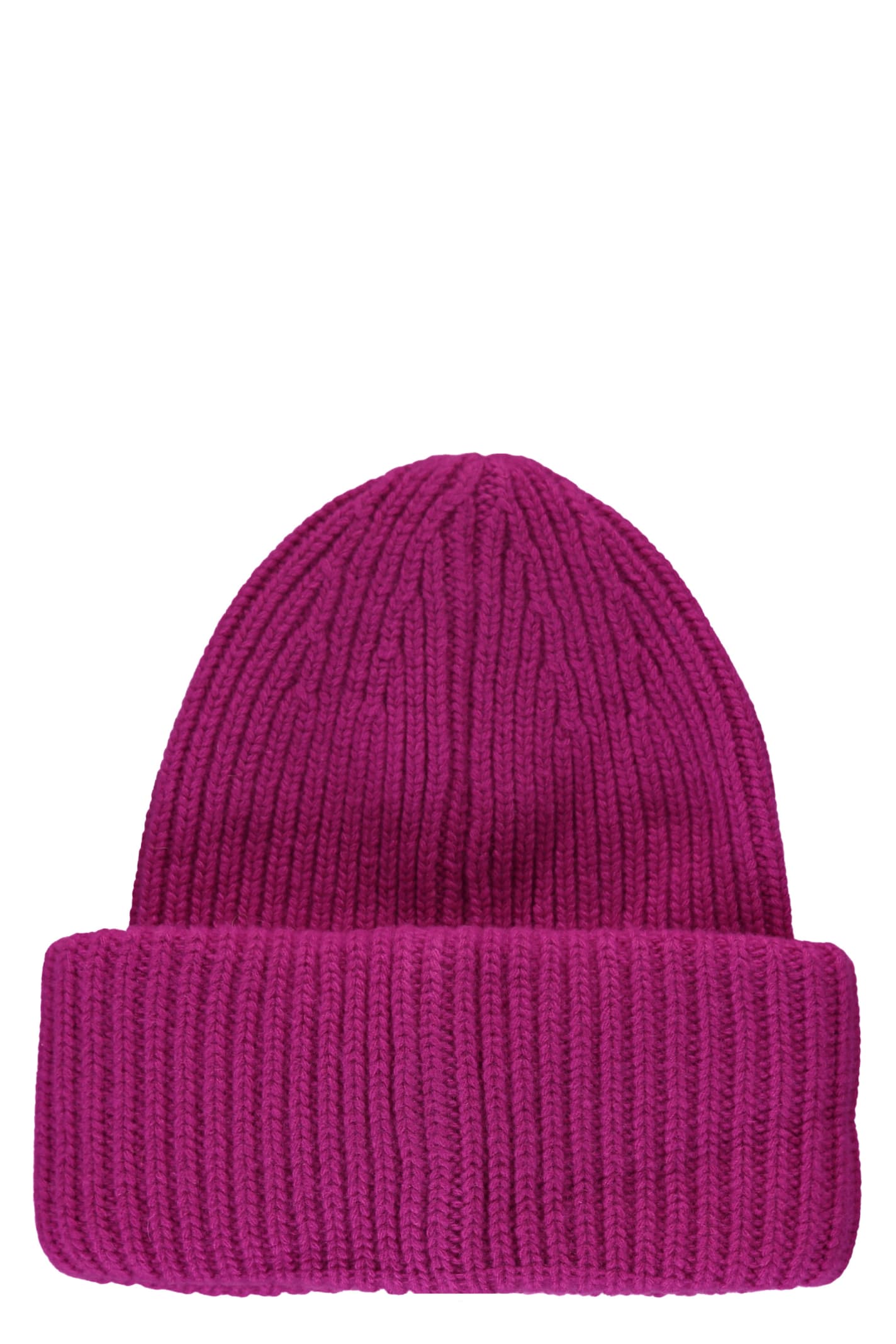Shop Palm Angels Moncler X  Knitted Beanie In Fuchsia