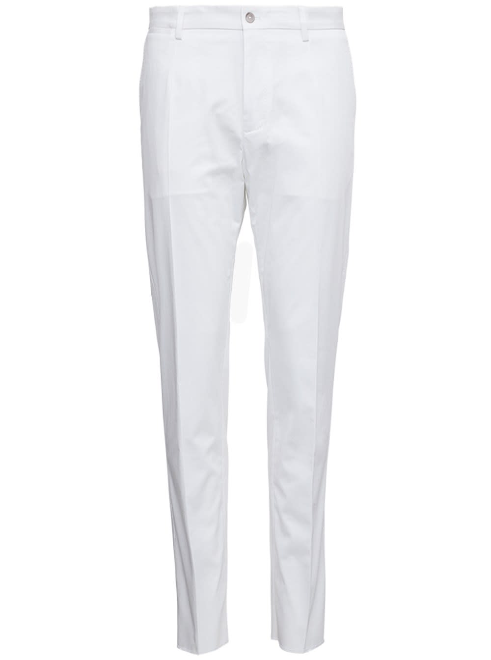 Dolce & Gabbana White Cotton Tailored Pants