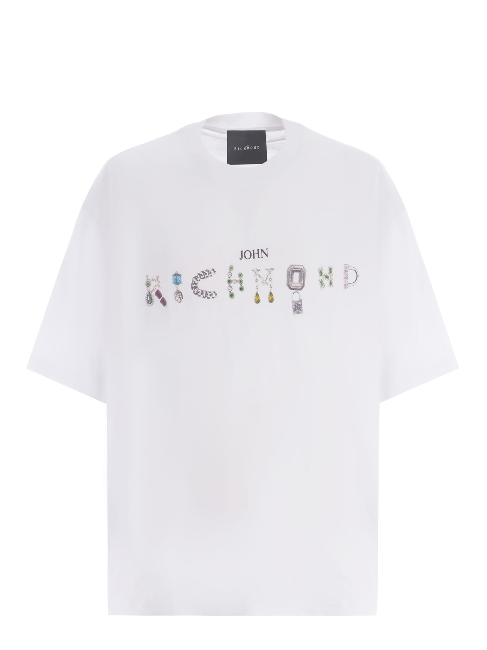 Shop Richmond T-shirt  Made Of Cotton In Bianco