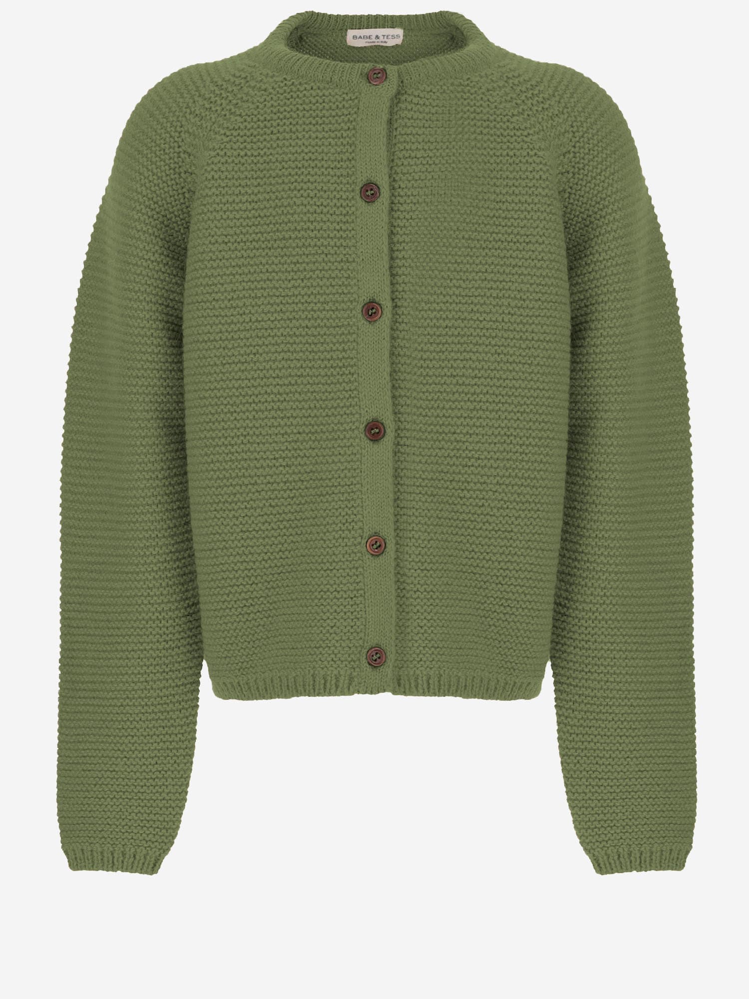 Babe & Tess Alpaca Blend Cardigan In Green