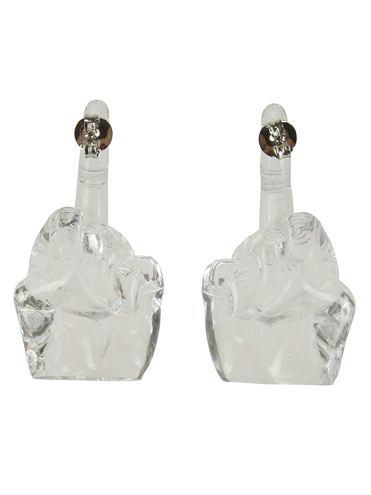 Shop Y/project Hand-shaped Drop Designed Earrings In Neutrals