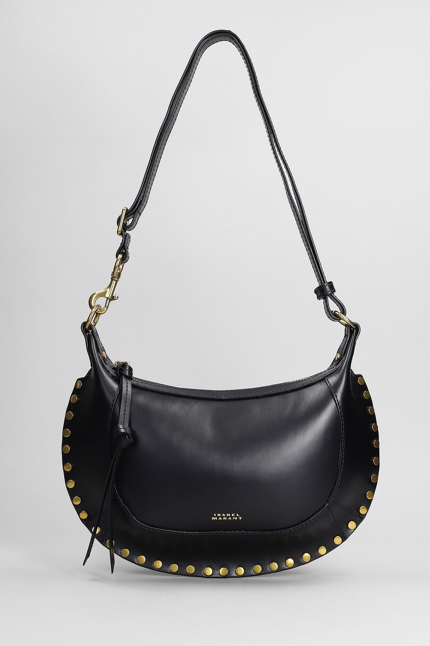 Isabel Marant Oskan Moon Studded Shoulder Bags In Black