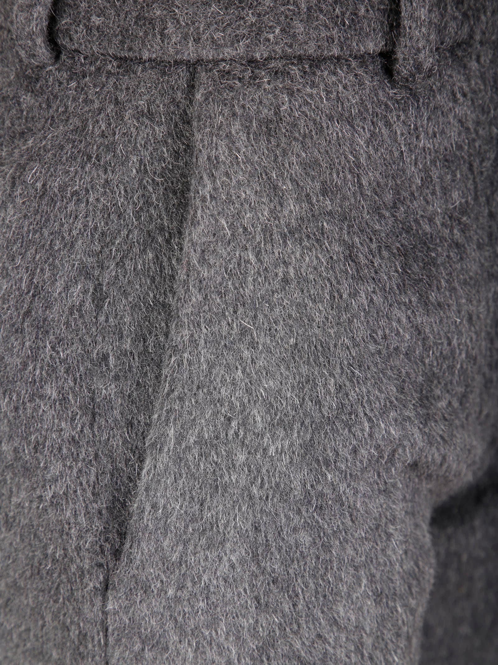 16arlington Wool Blend Trousers With Ironed Crease In Gray