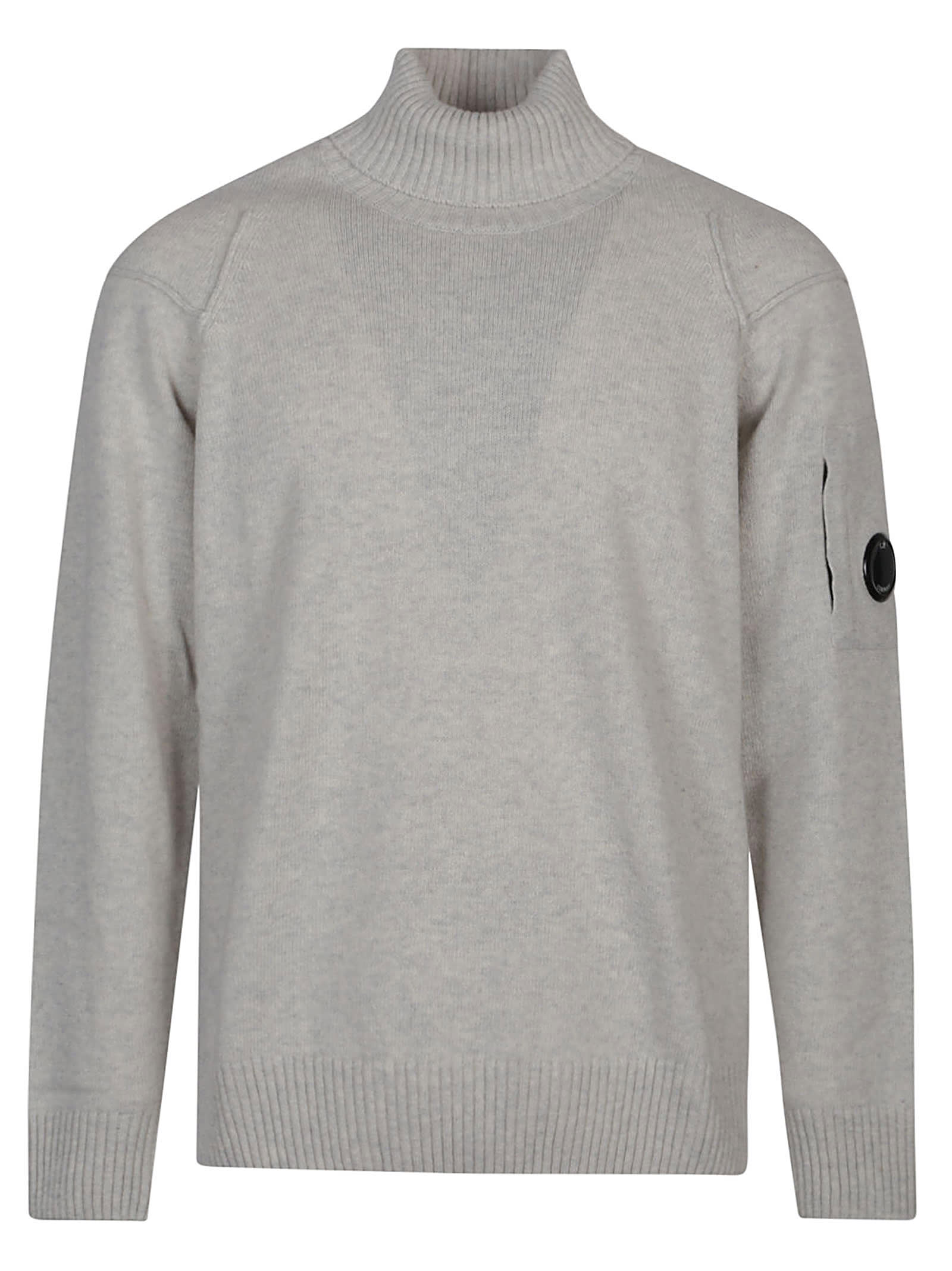 Shop C.p. Company Grs Turtle Neck Sweater In Off White Melange