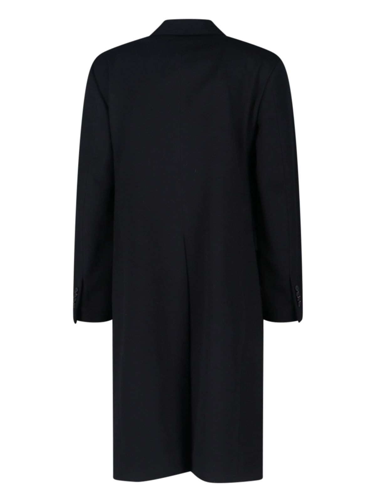 Lardini Double-breasted Virgin Wool Coat In Black