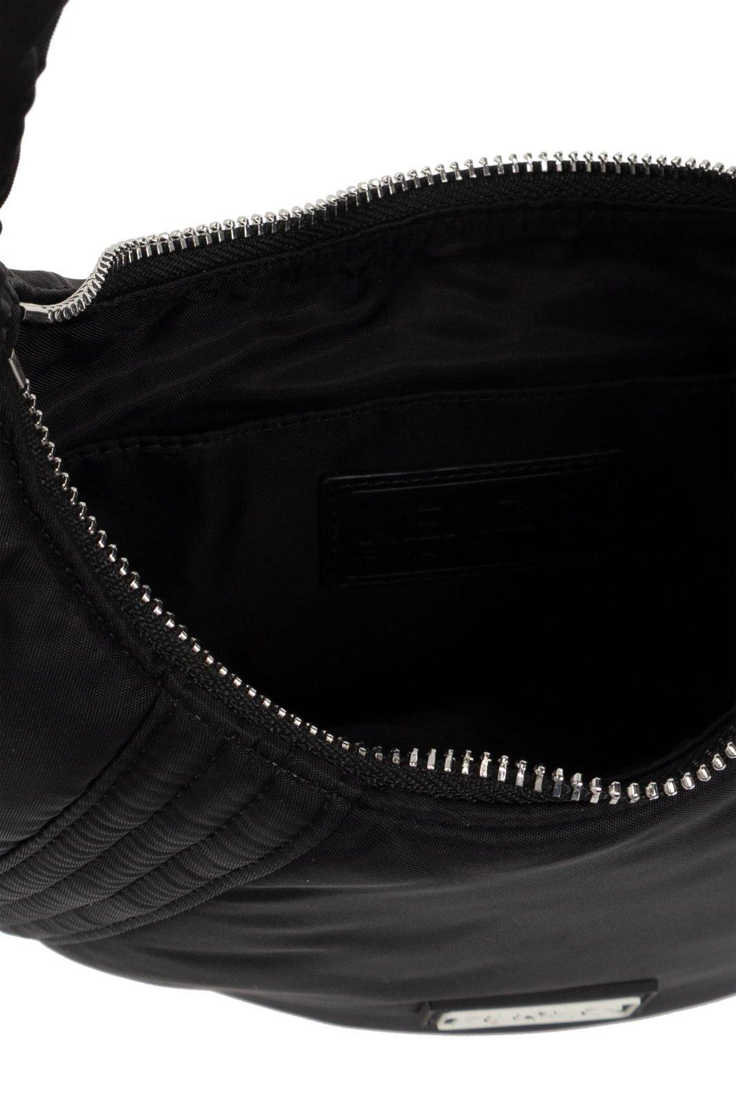 Shop Kenzo Logo Patch Zipped Shoulder Bag In Nero