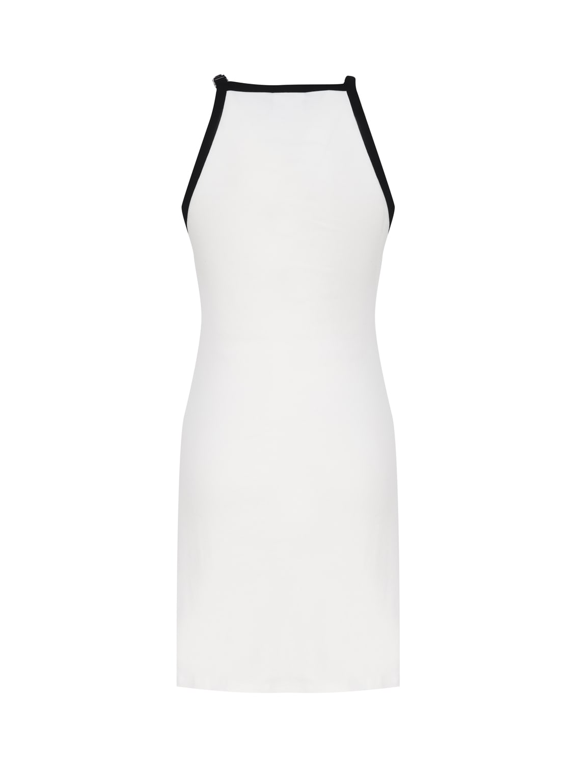 Shop Courrèges Cotton Dress With Strap Strap In Black, White