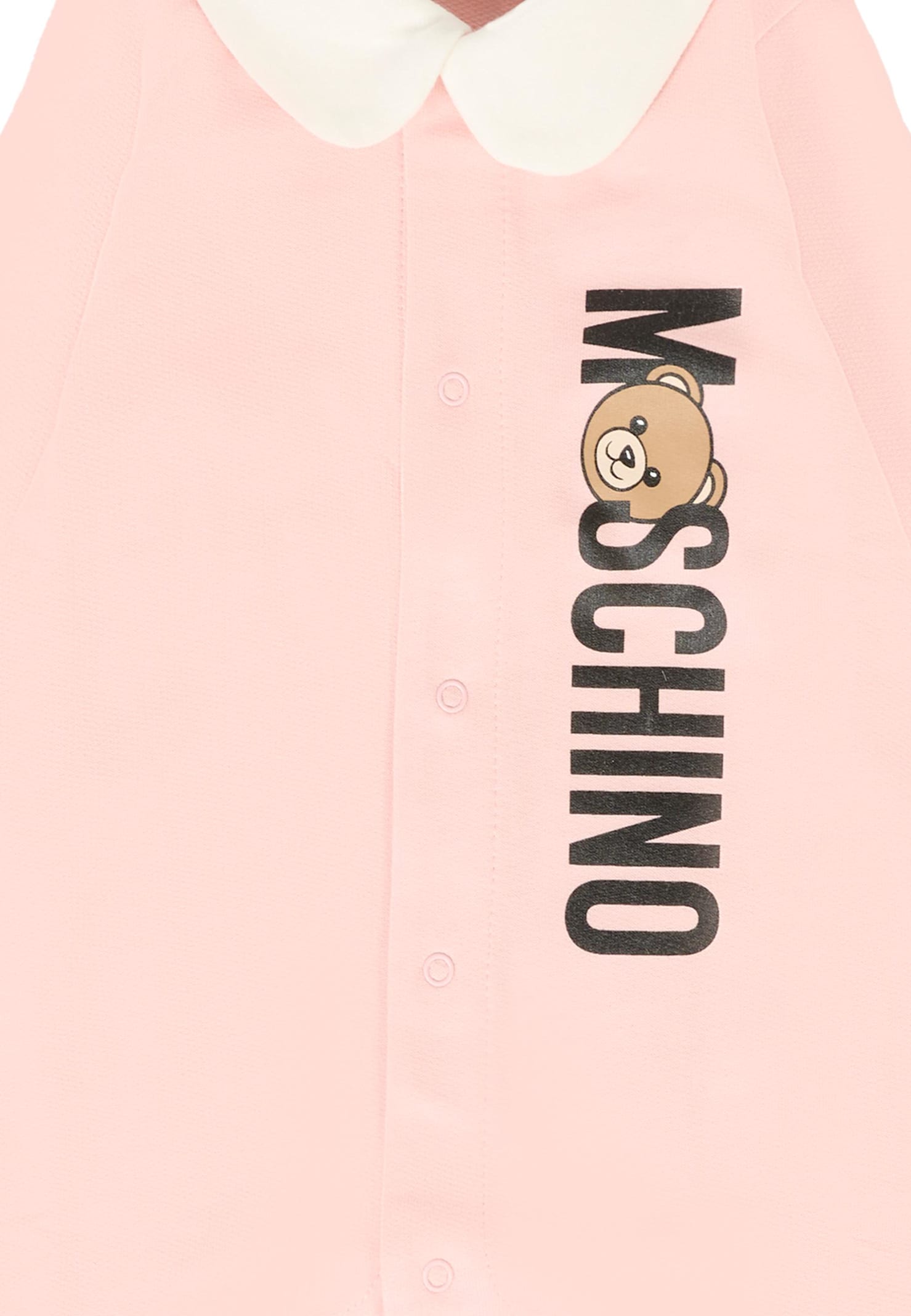 Moschino Pink Babygrow For Baby Girl With Teddy Bear In Pink