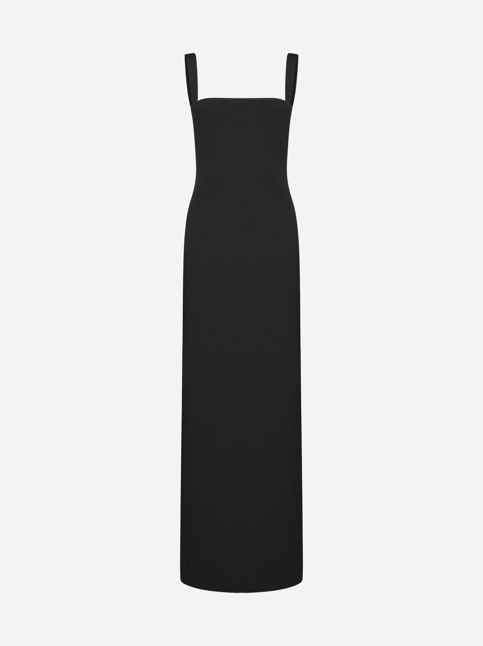 Solace London Black Square Neck Sleeveless Maxi Dress In Black
