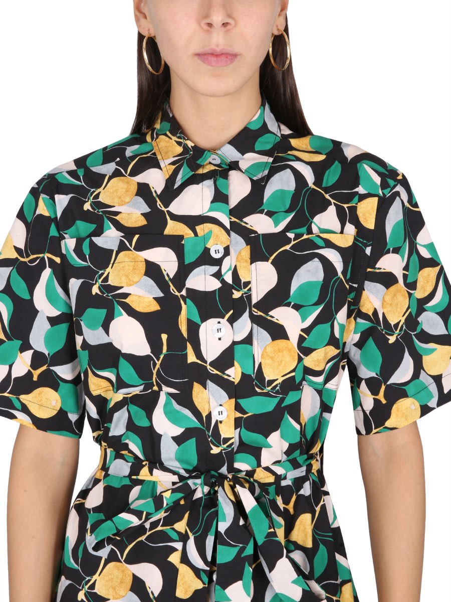 La Doublej La Double J Shirt Dress With Belt In Multicolour