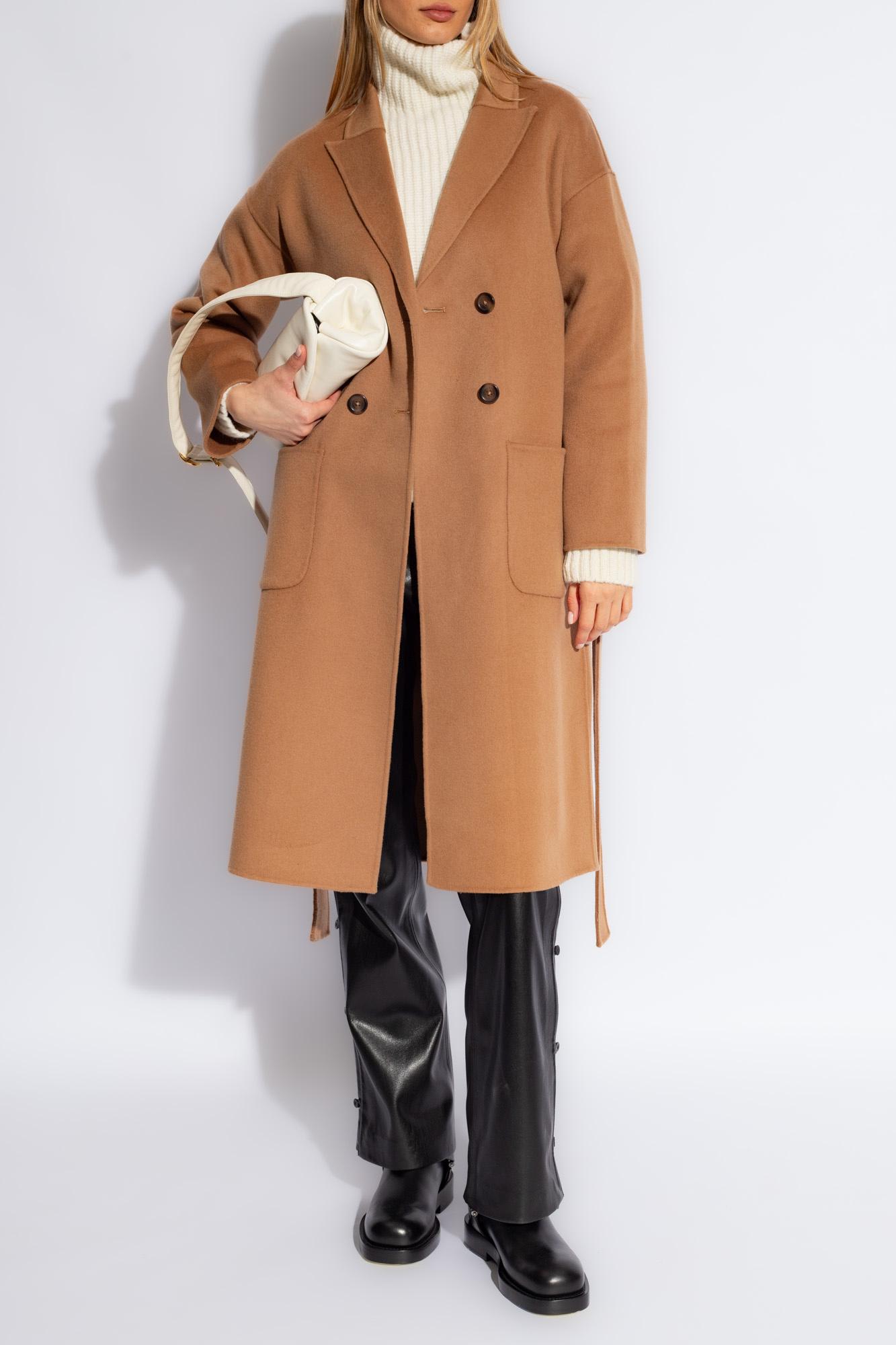 Anine Bing Womens Brown Dylan Double-breasted Relaxed-fit Wool And Cashmere Coat In Neutral