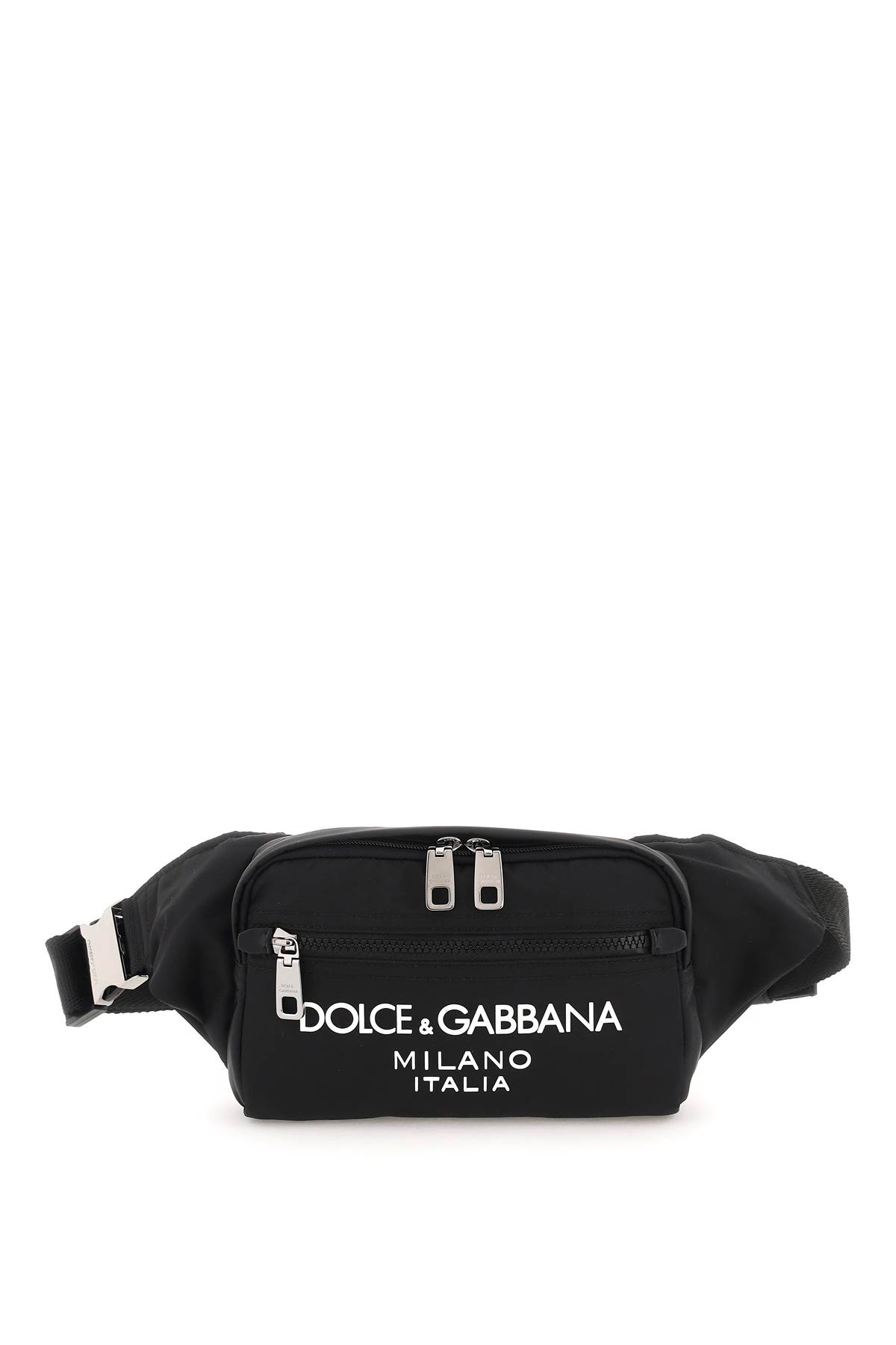 Shop Dolce & Gabbana Nylon Beltpack Bag With Logo In Nero