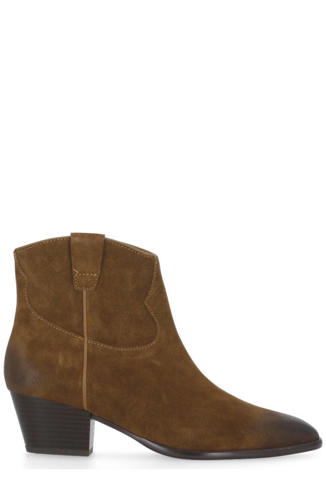 Shop Ash Fame Pointed Toe Ankle Boots In Brown