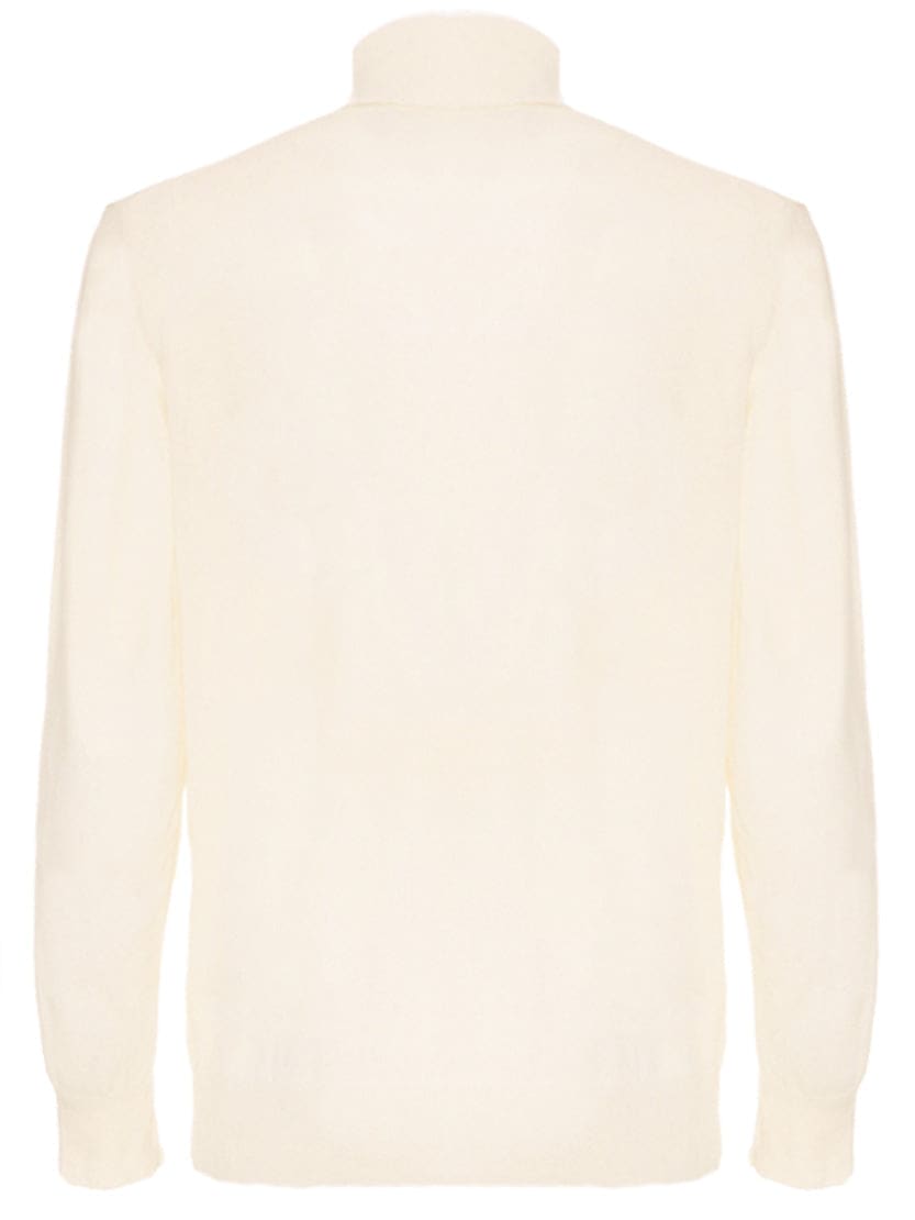 Shop Mc2 Saint Barth Blended Cashmere Turtle Neck Sweater In White