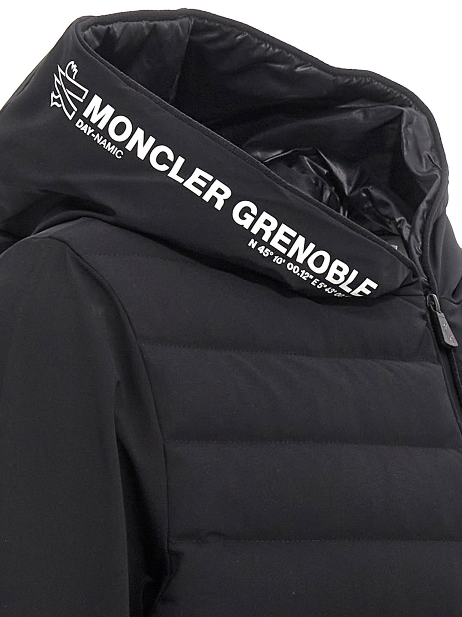 Shop Moncler Padded Insert Hooded Cardigan In Black