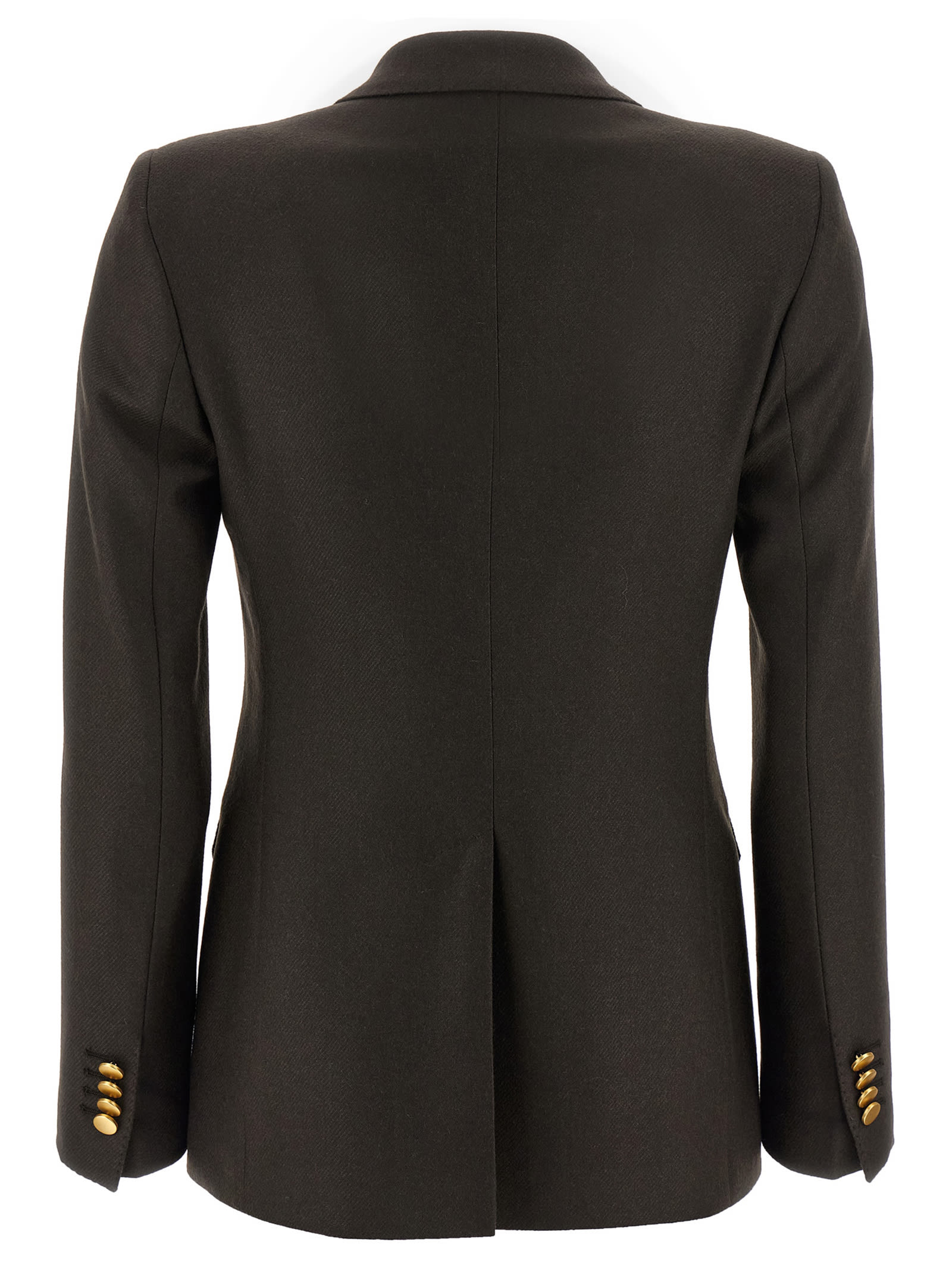 Tagliatore Double-breasted Peak Lapel Blazer In Brown