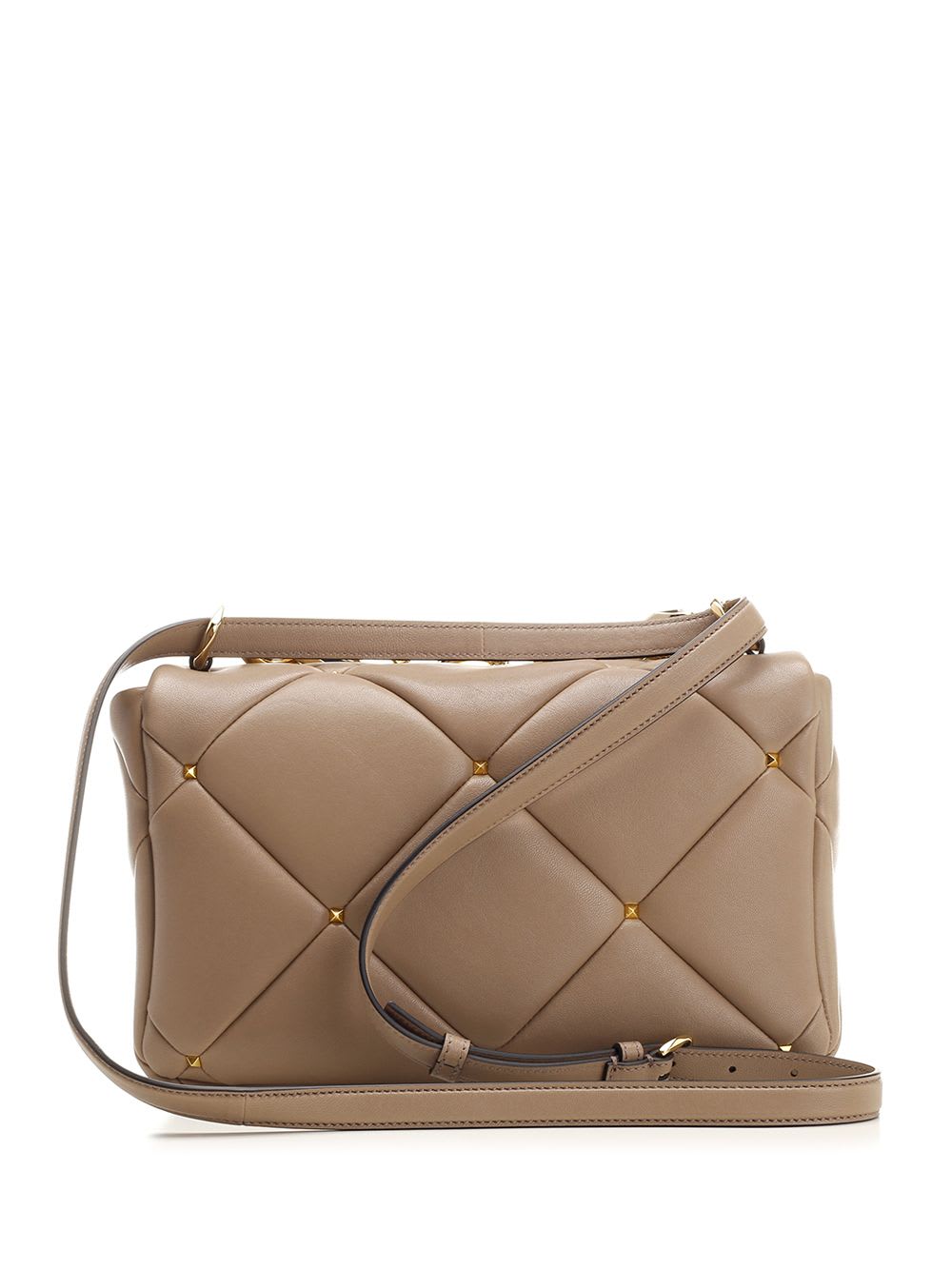 Shop Valentino Roman Stud Spike Bag In Grey