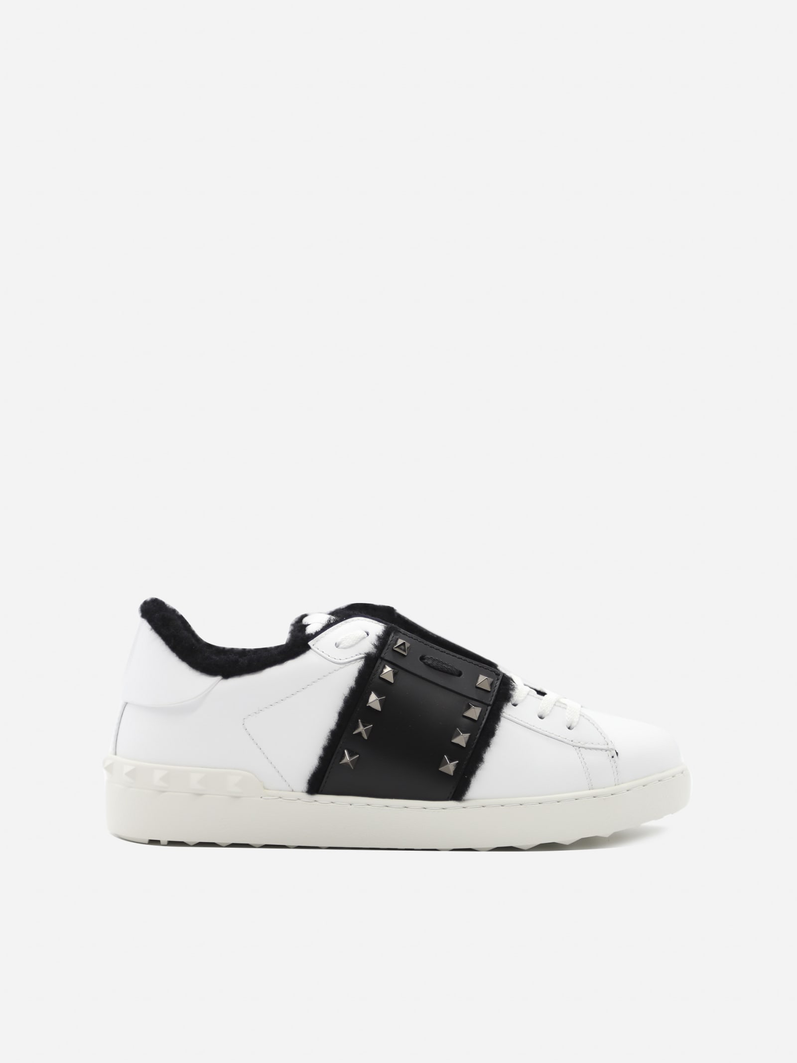 Valentino Garavani Rockstud Untitled Sneakers In Leather With Contrasting Inserts