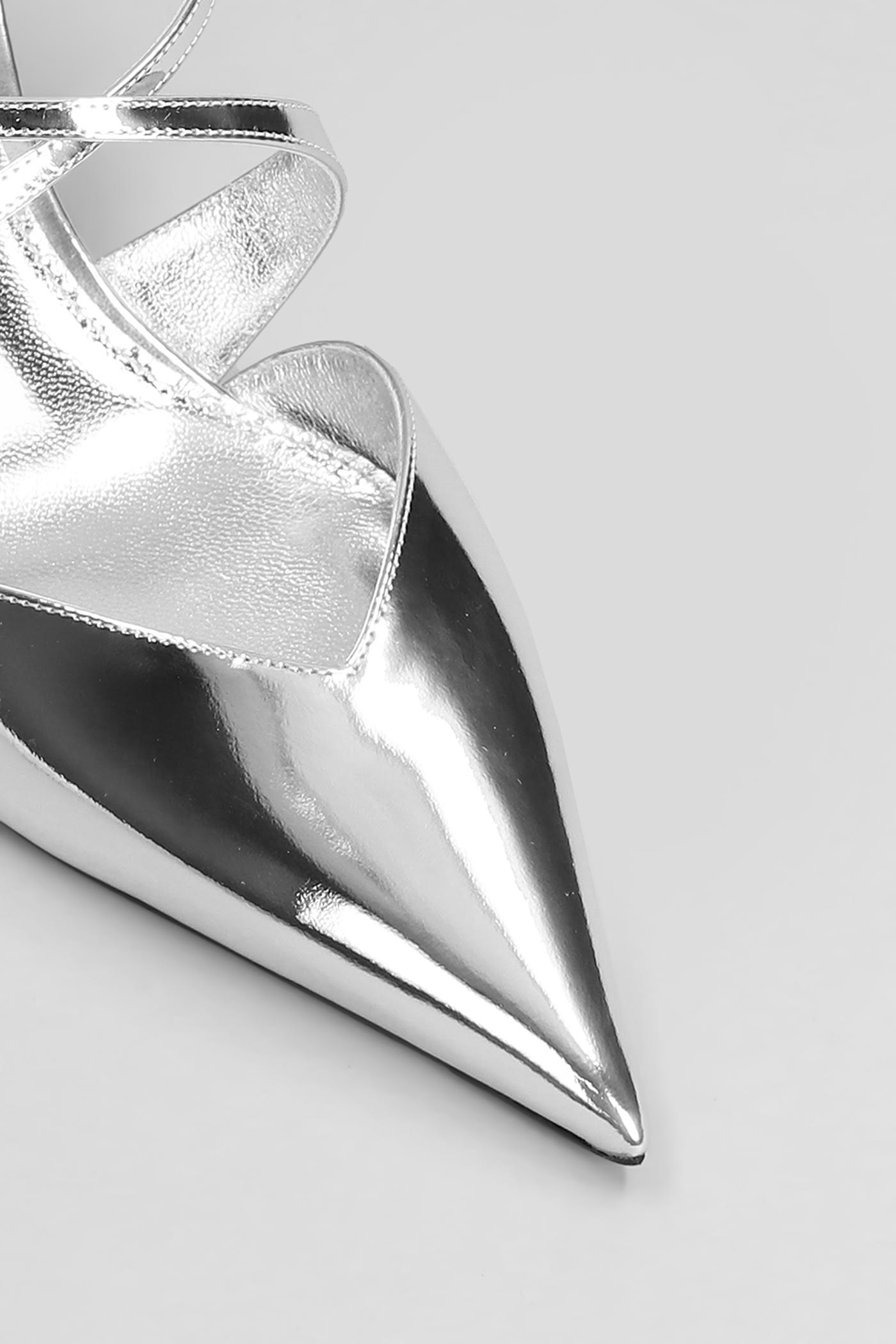 Paris Texas Laila Mule 75 Slipper-mule In Silver Leather In Silver