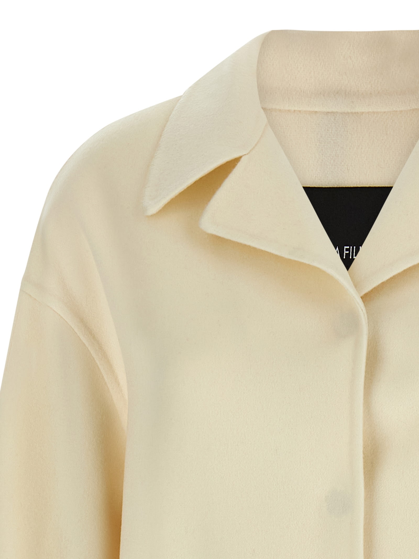 Fabiana Filippi Luxurious Cashmere Outerwear Featuring Collar In White