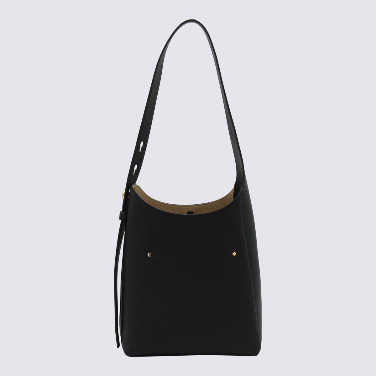 Tory Burch Black Leather Hobo Romy Small Shoulder Bag In Black