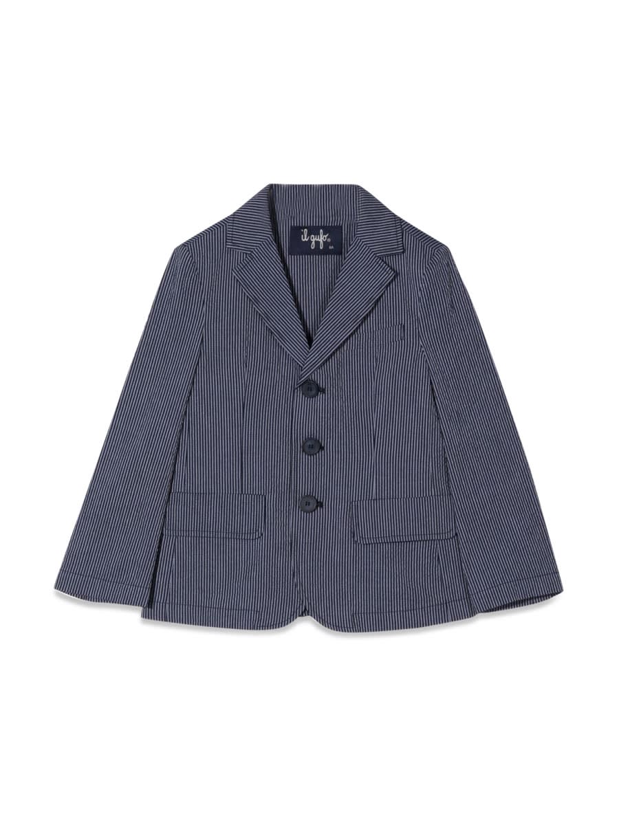 Shop Il Gufo Blue Stripe Blazer