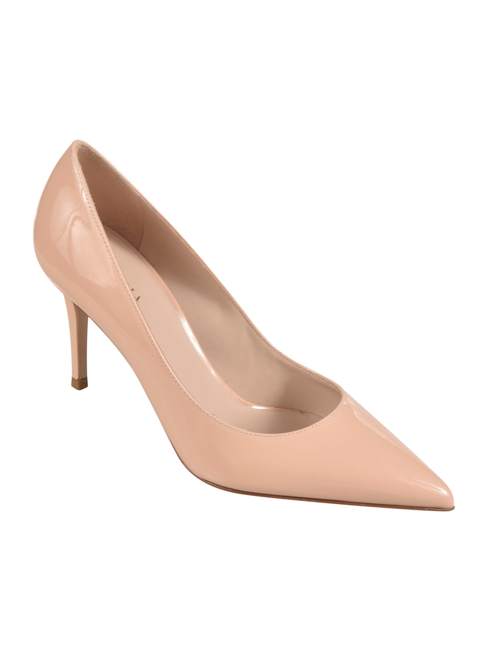 Le Silla Pointed Toe Stiletto Mules In Calf Leather In Beige