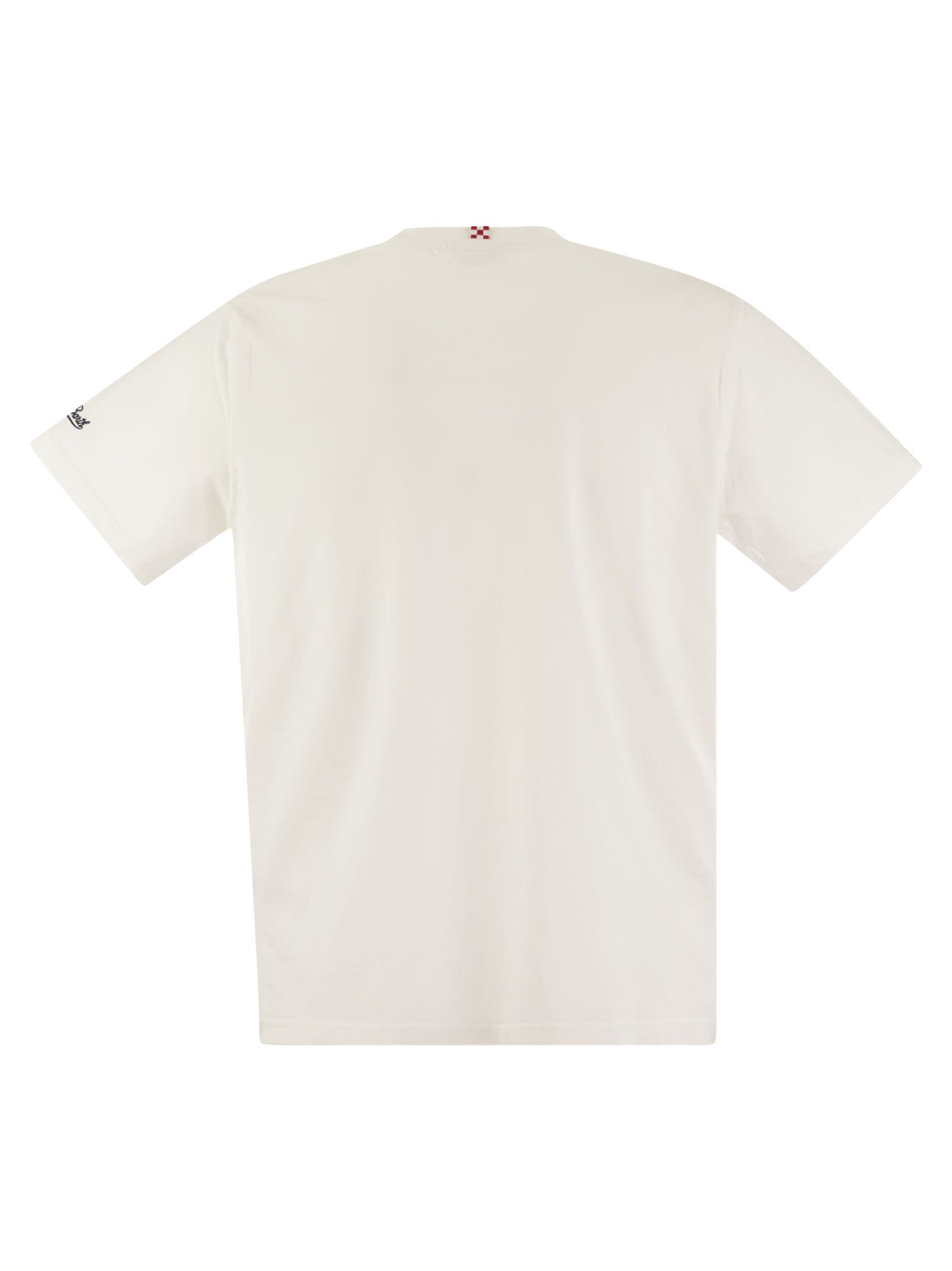 Shop Mc2 Saint Barth T-shirt With Print On The Front In White