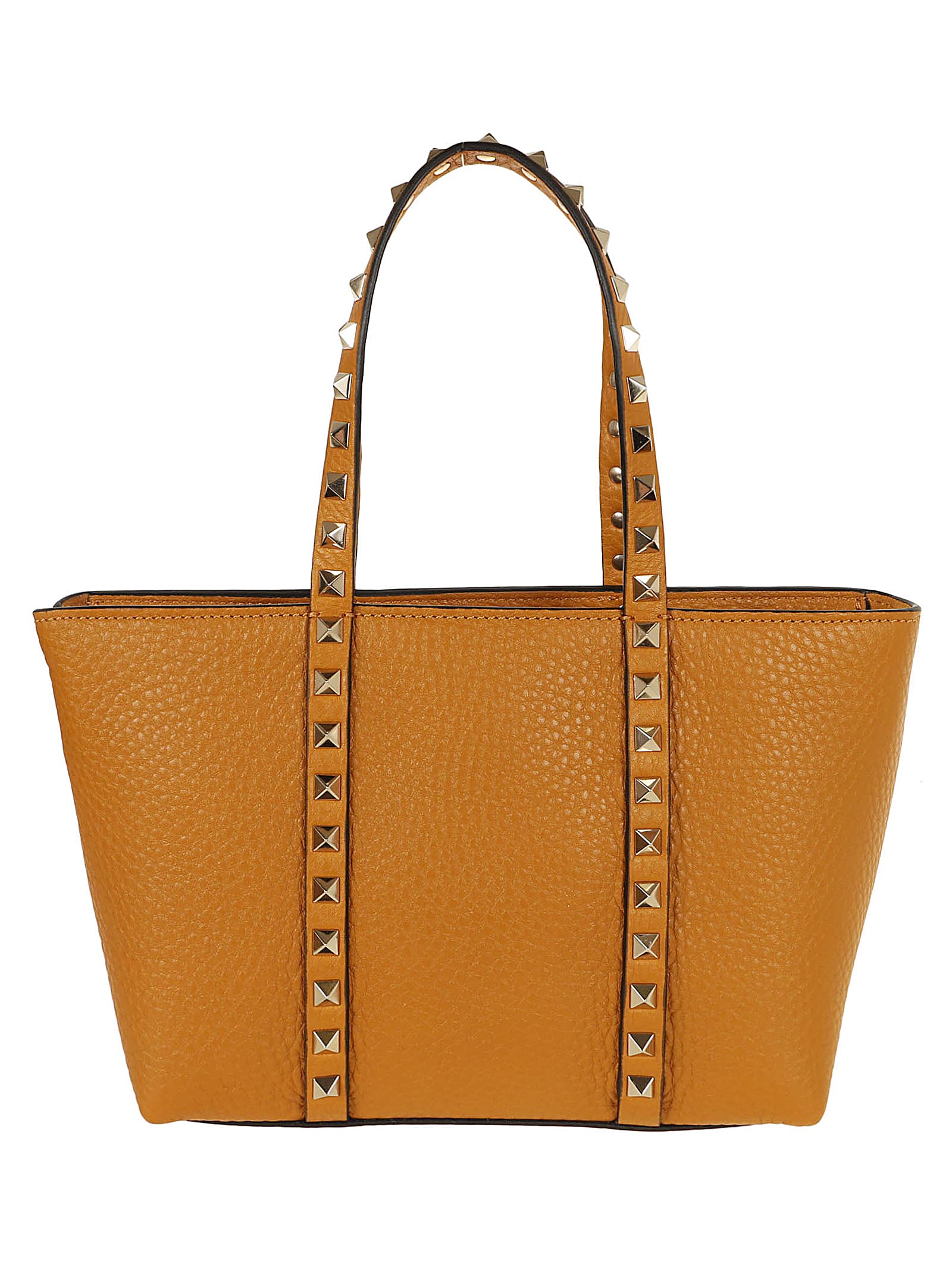 Valentino Mini Tote Rockstud In Golden Cuir