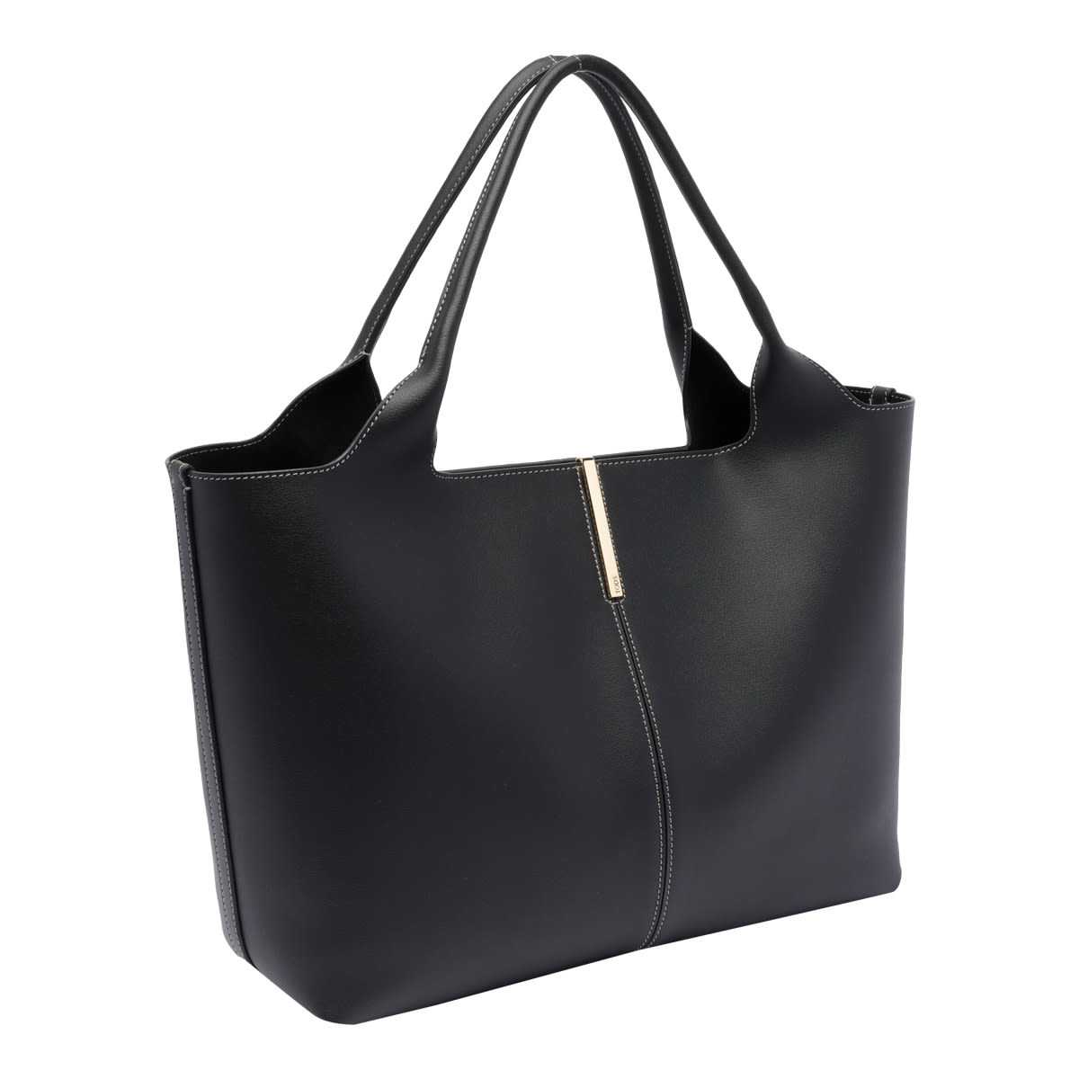 Tod's Top Handle Shoulder Bag With Metal Accent In Black