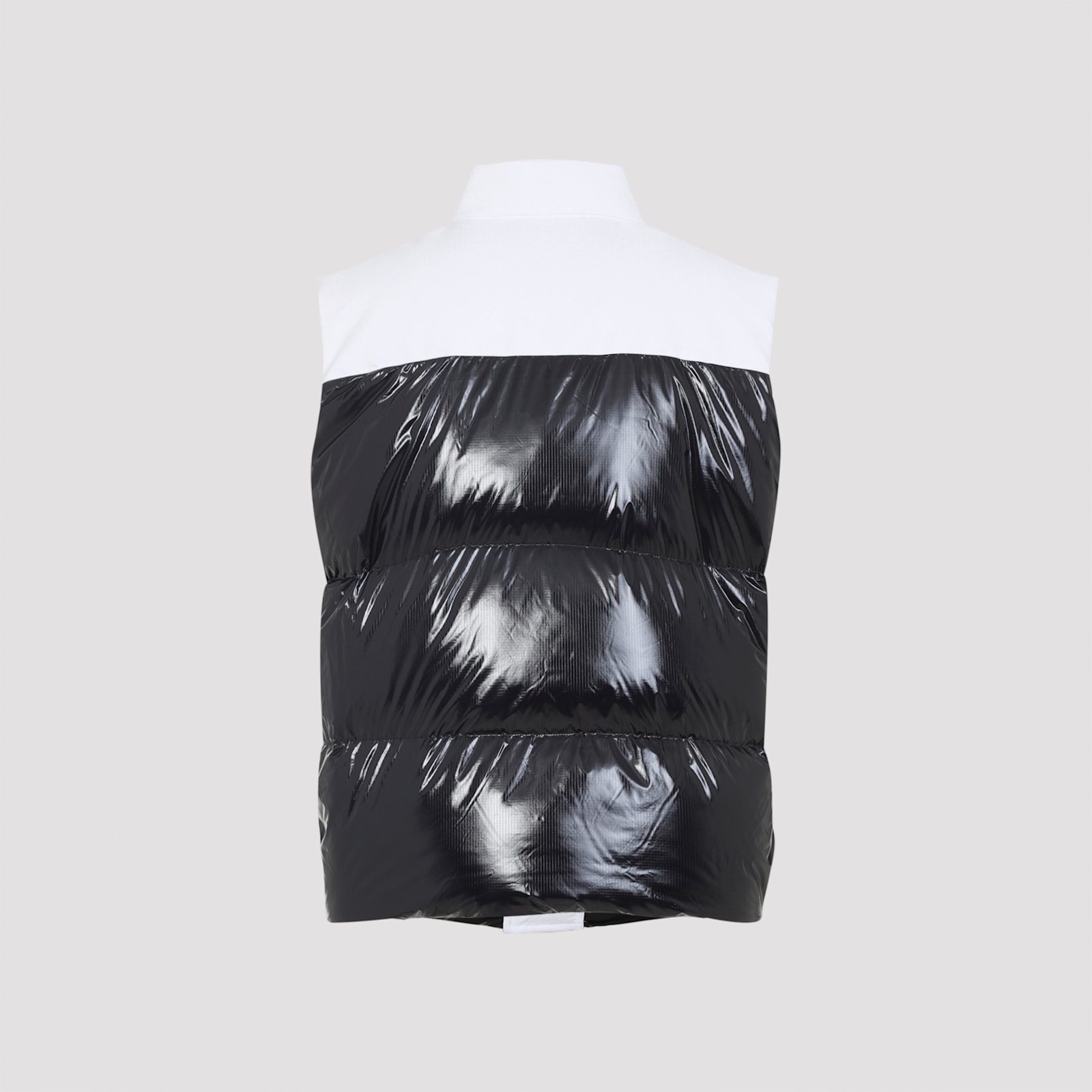 Casablanca Color-block Black Down Vest With Stand-up Collar In Black