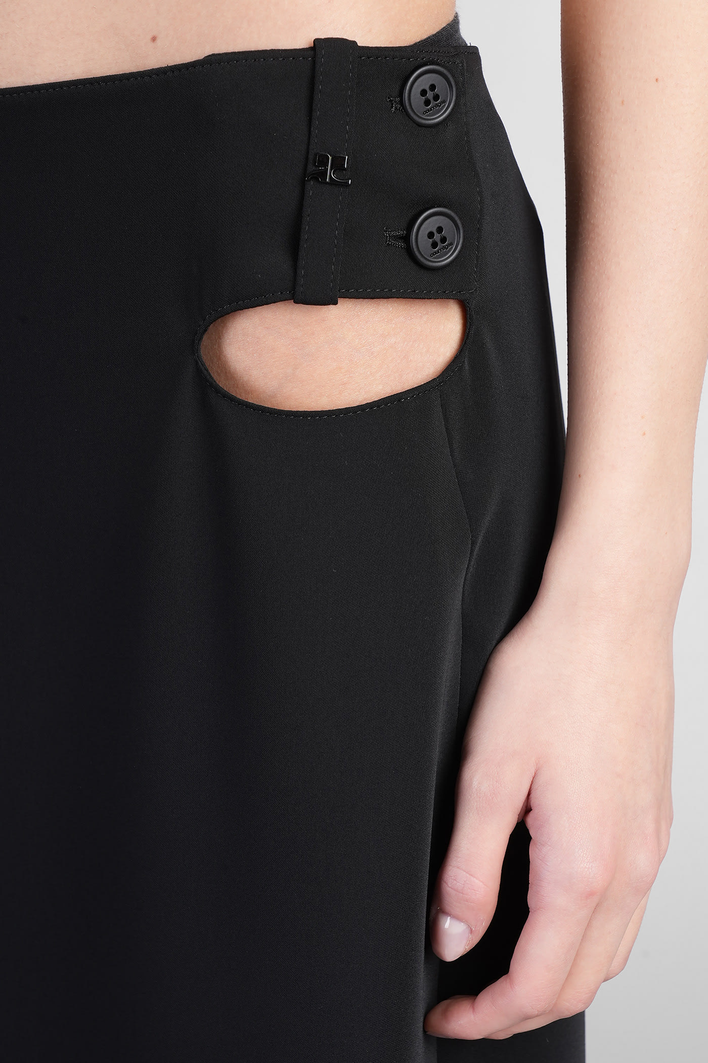 Courrèges Skirt In Black Polyester In Black