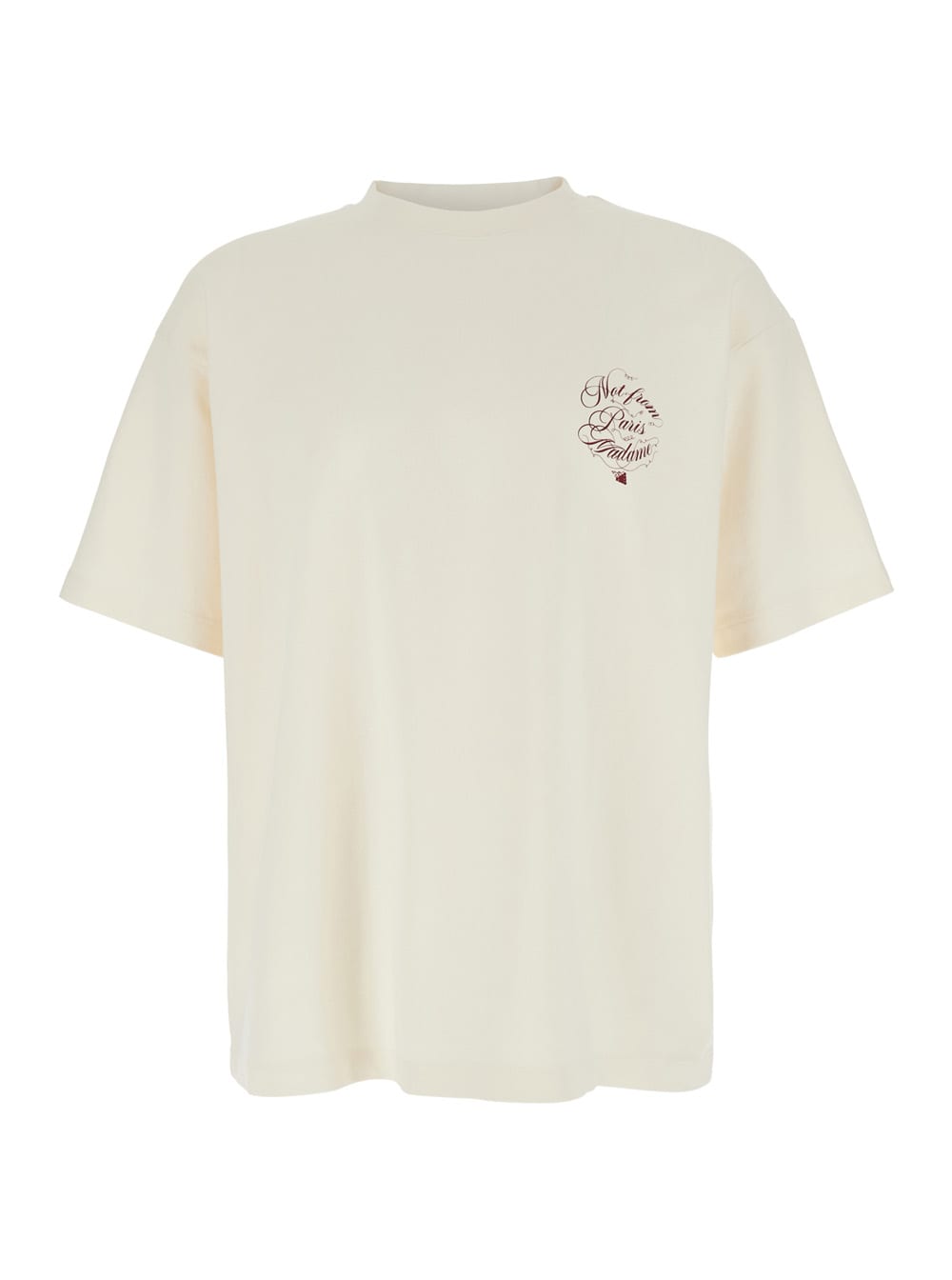 Beige T-shirt With Logo On The Front And Maxi Logo On The Back In Cotton Man